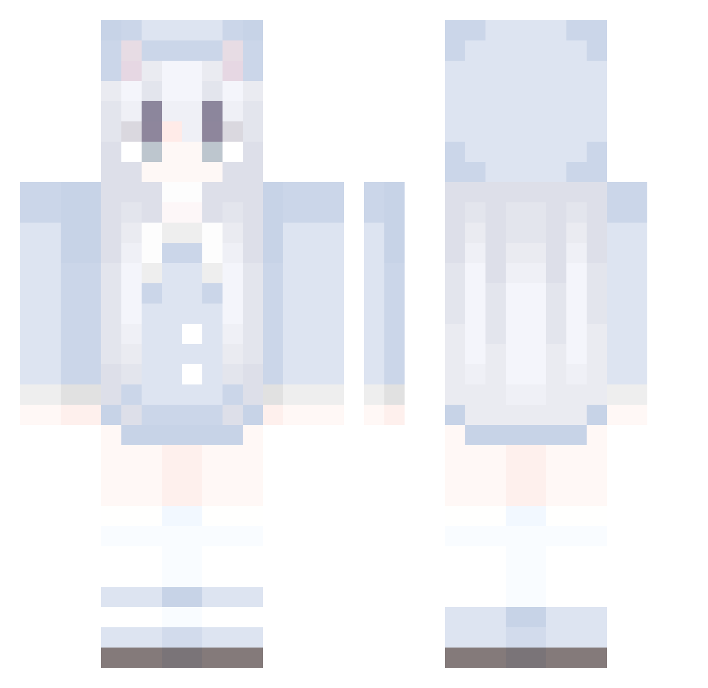 tempkk Minecraft skin, front and back view