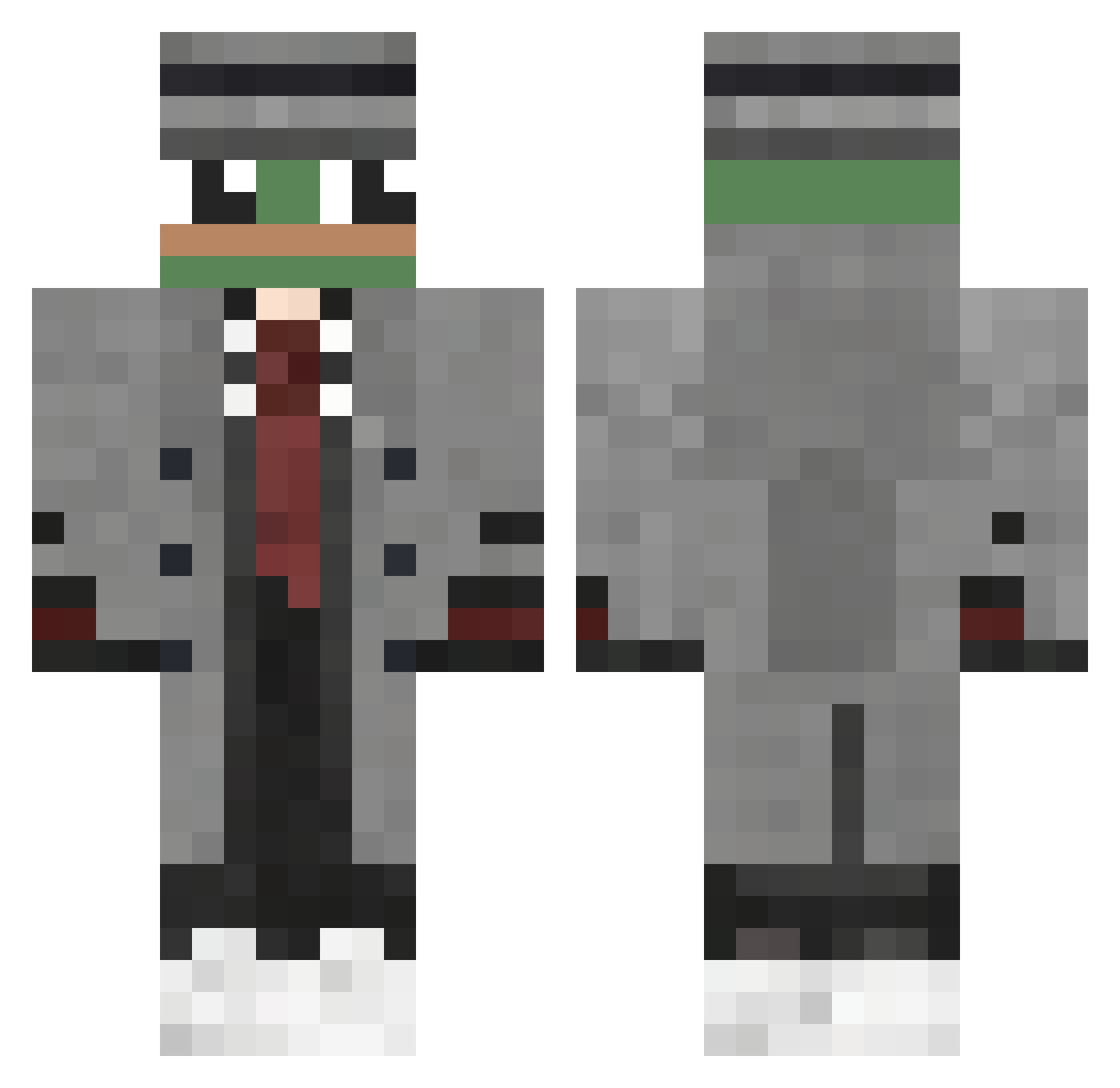 Creeperggg Minecraft skin, front and back view