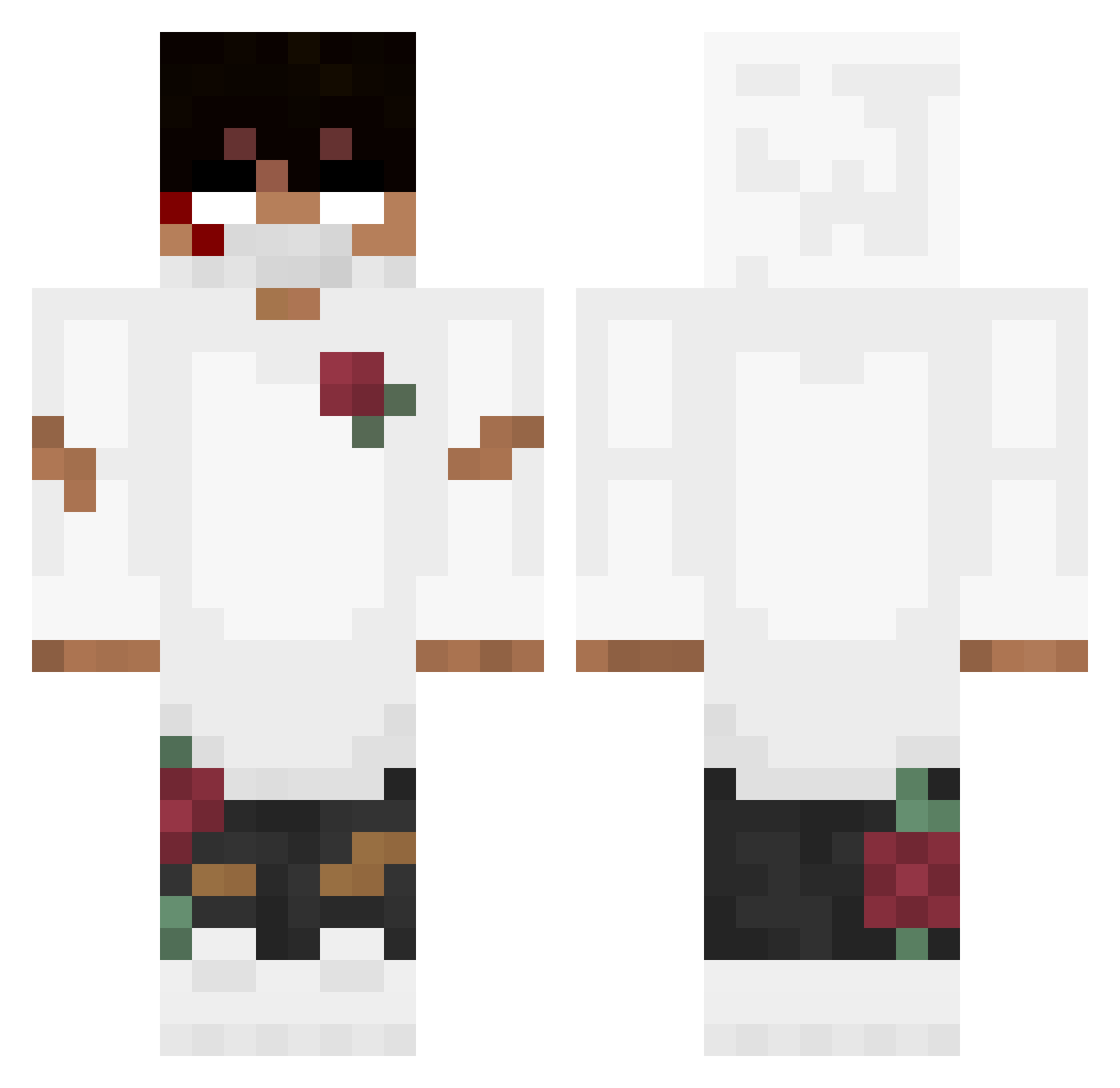 Strobed Minecraft skin, front and back view