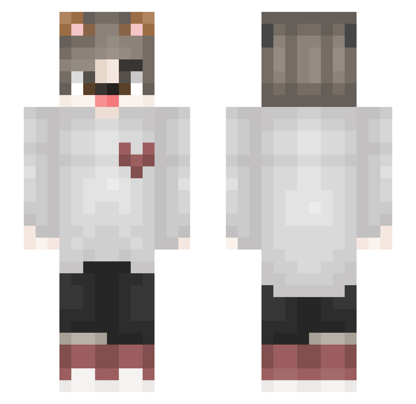 SirNyeo Minecraft skin, front and back view