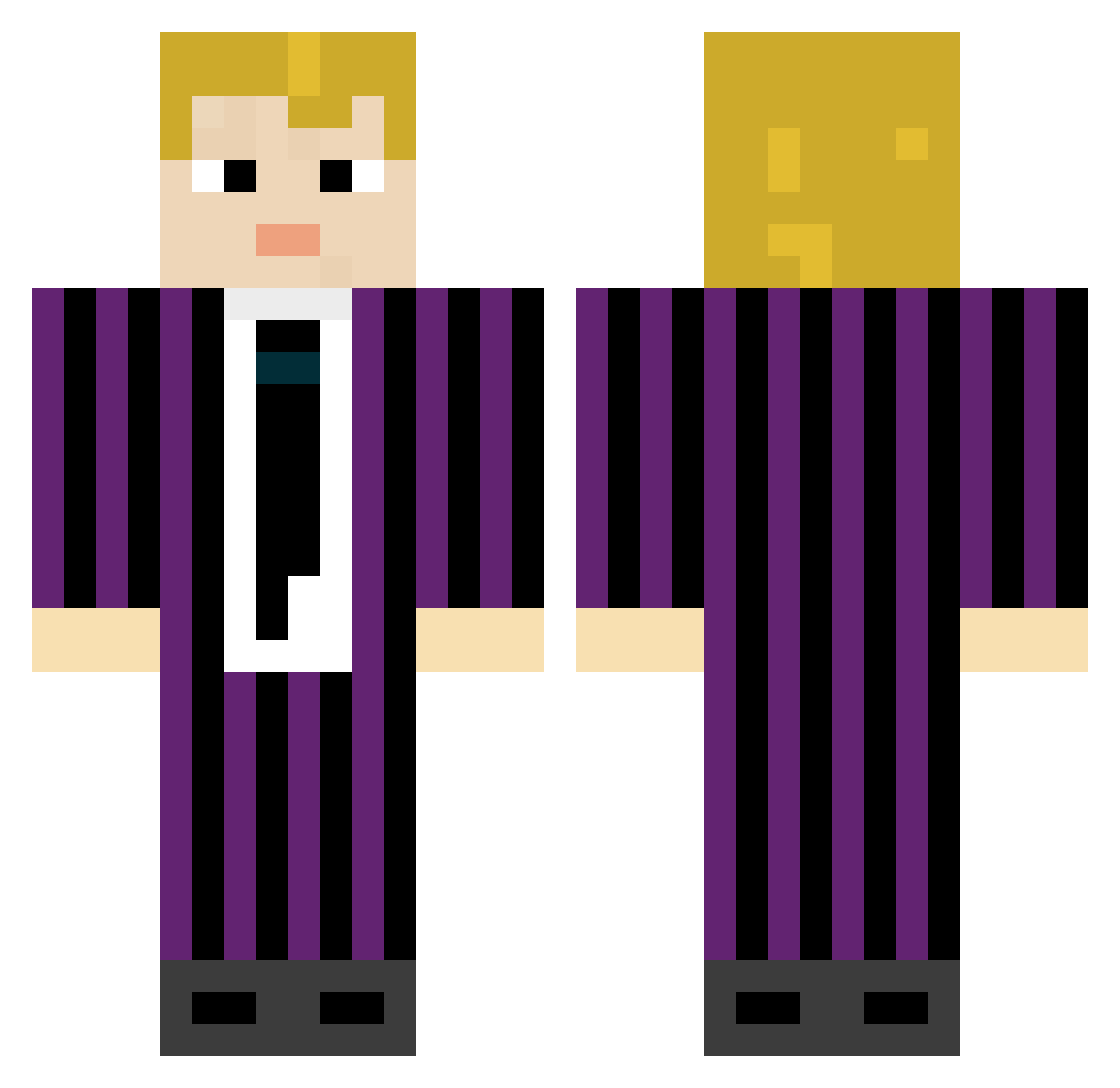 Nightmoth Minecraft skin, front and back view