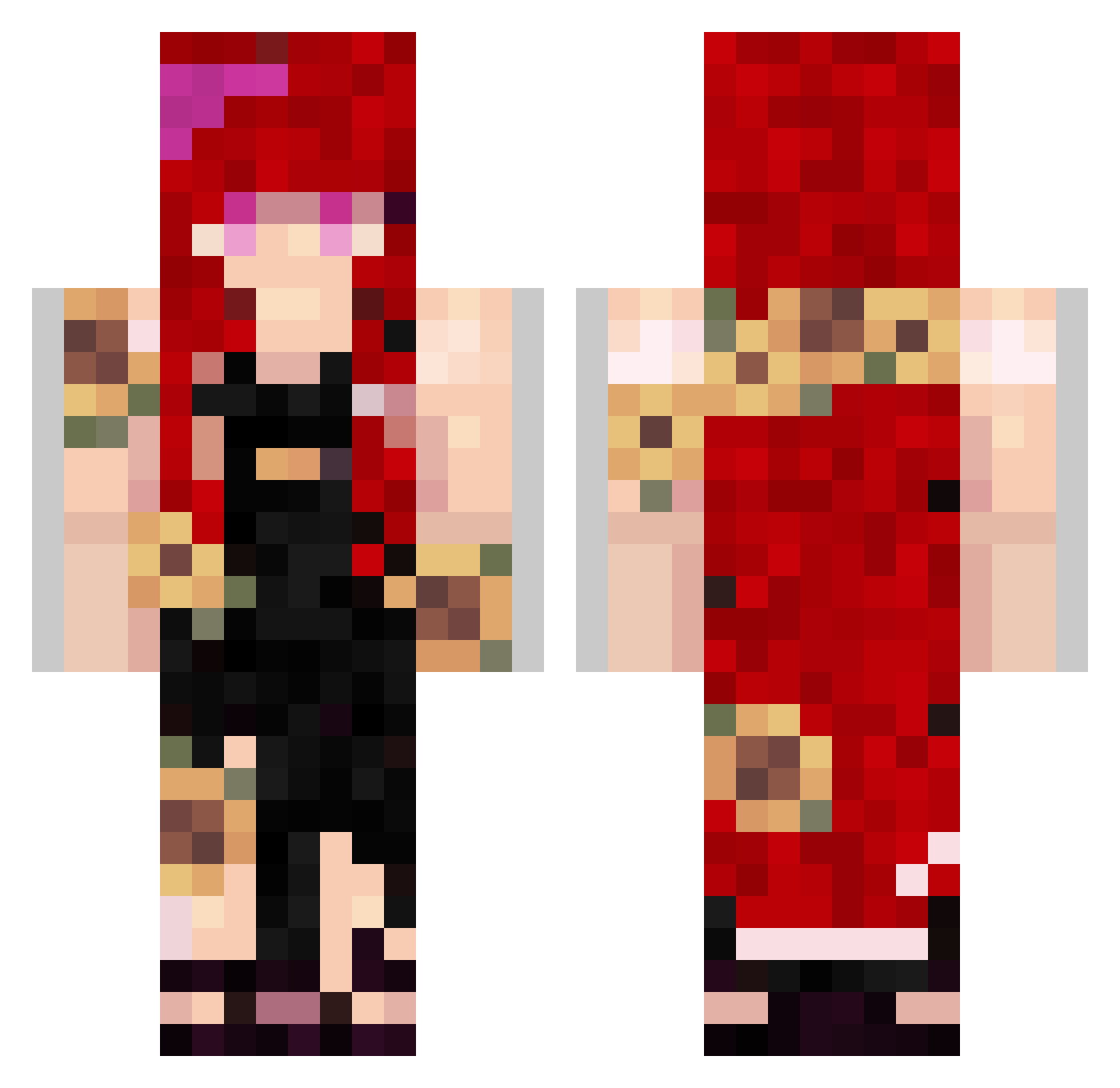FafaVilli Minecraft skin, front and back view