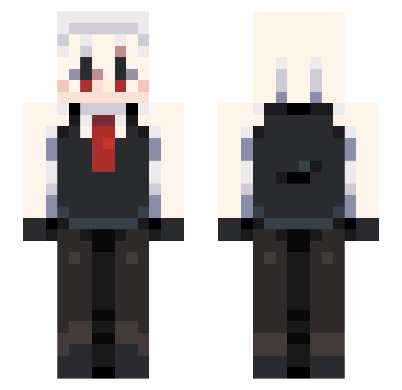 IIYueII Minecraft skin, front and back view