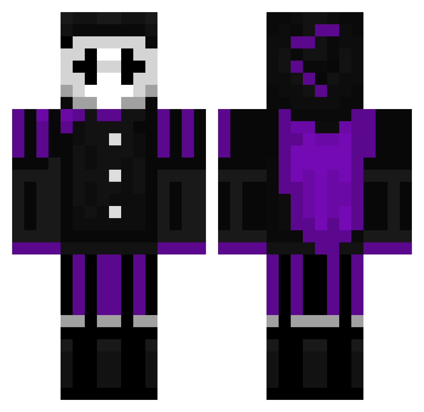 Virgraal Minecraft skin, front and back view