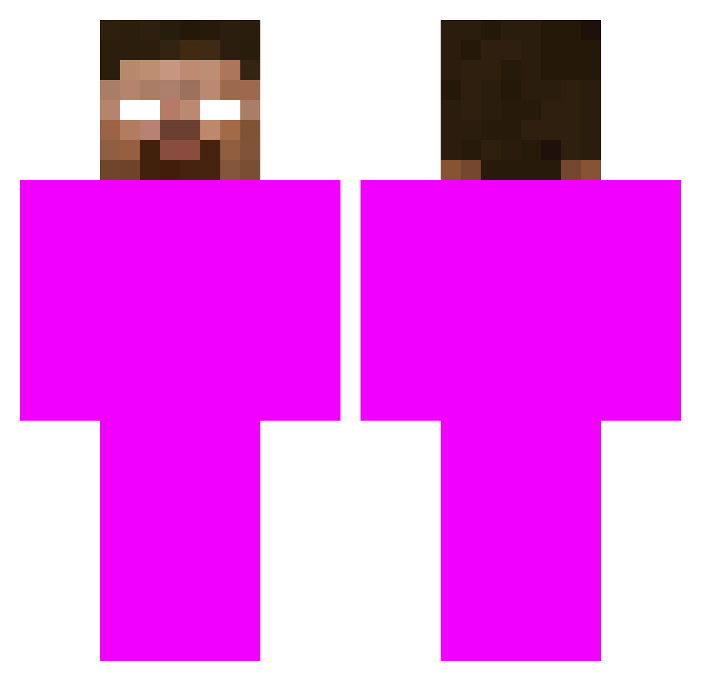 Traaays Minecraft skin, front and back view
