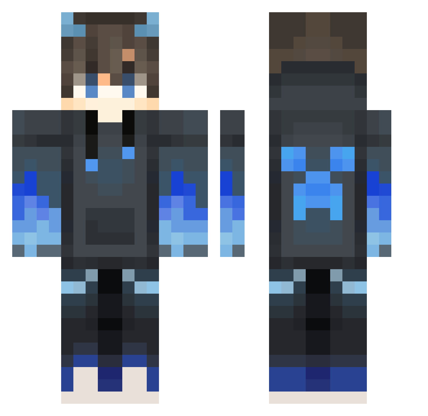 sux9487 Minecraft skin, front and back view