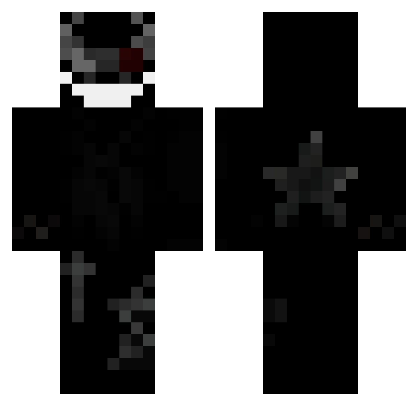 Sweetyx0 Minecraft skin, front and back view