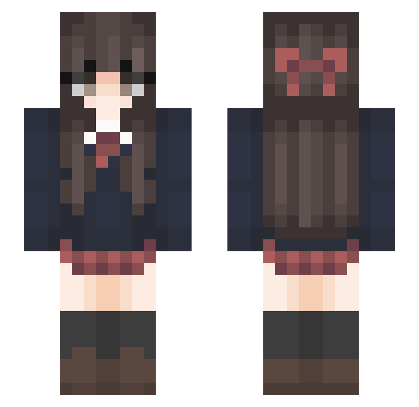 Re_Mako1024 Minecraft skin, front and back view