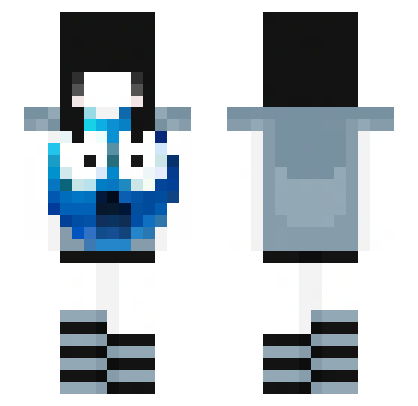 Saaaaao Minecraft skin, front and back view