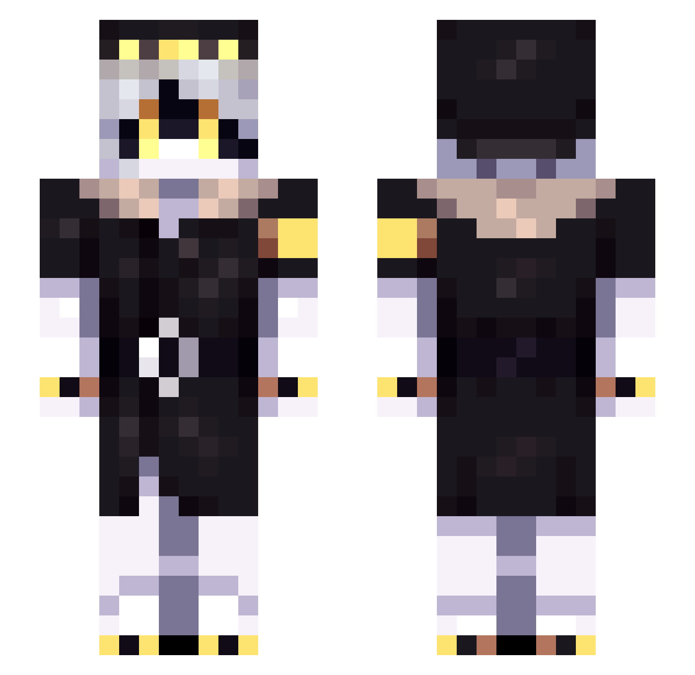 Kinqzz Minecraft skin, front and back view