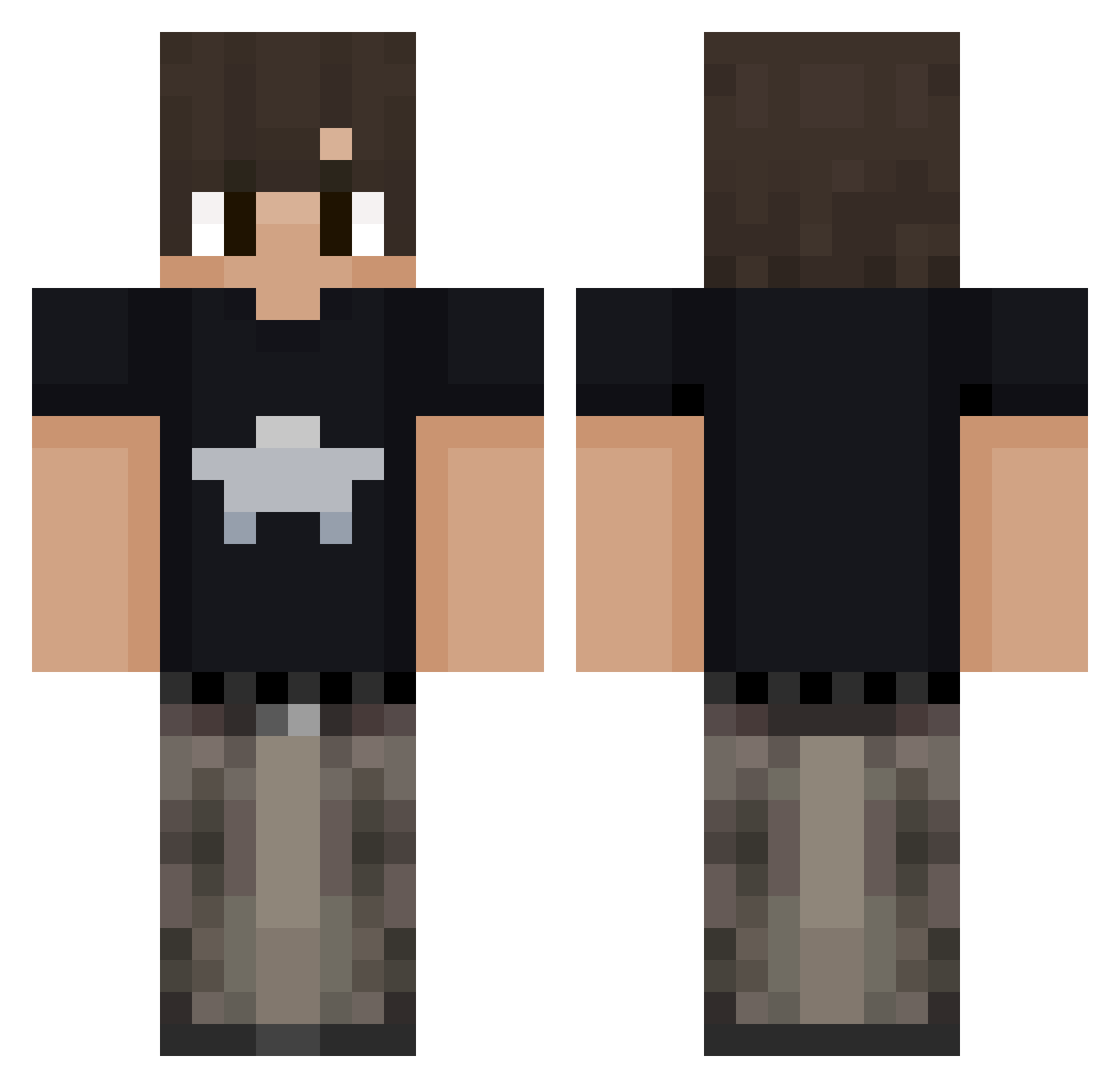 uhmet Minecraft skin, front and back view