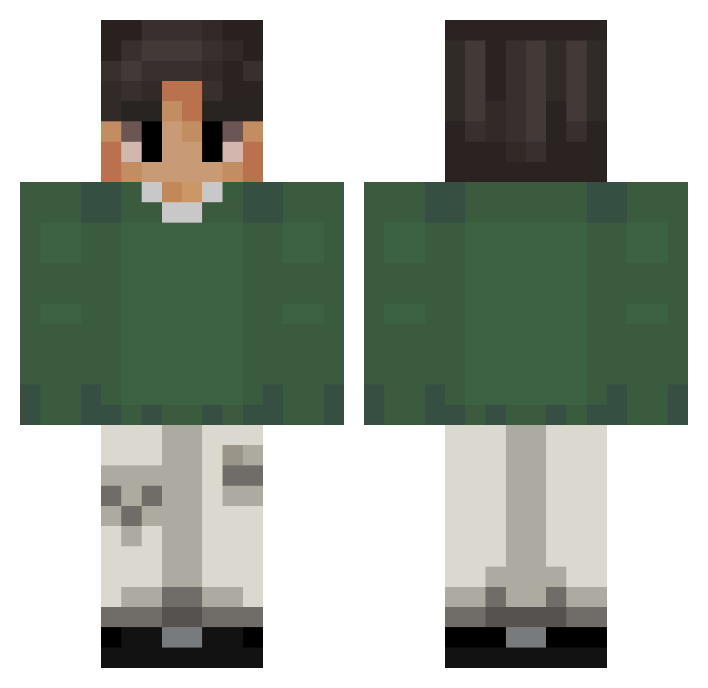 VeryBored_ Minecraft skin, front and back view