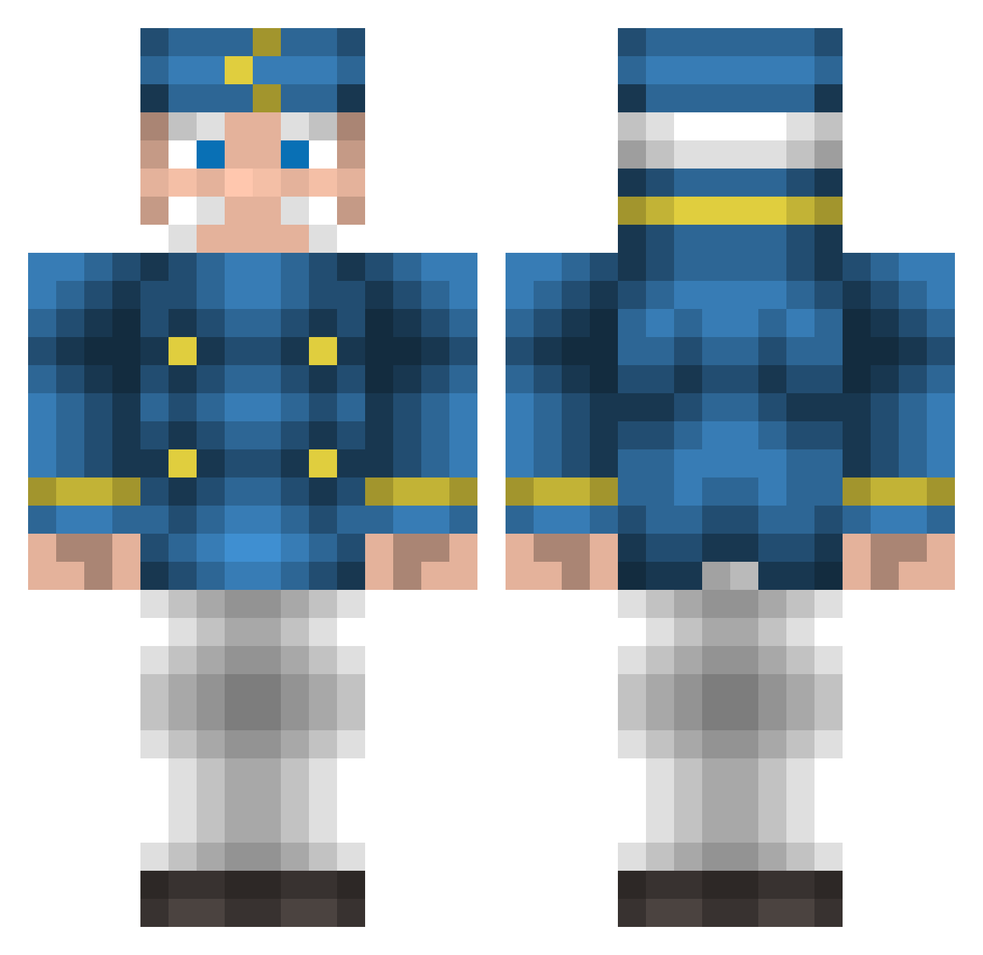 CaptainKrunch_ Minecraft skin, front and back view