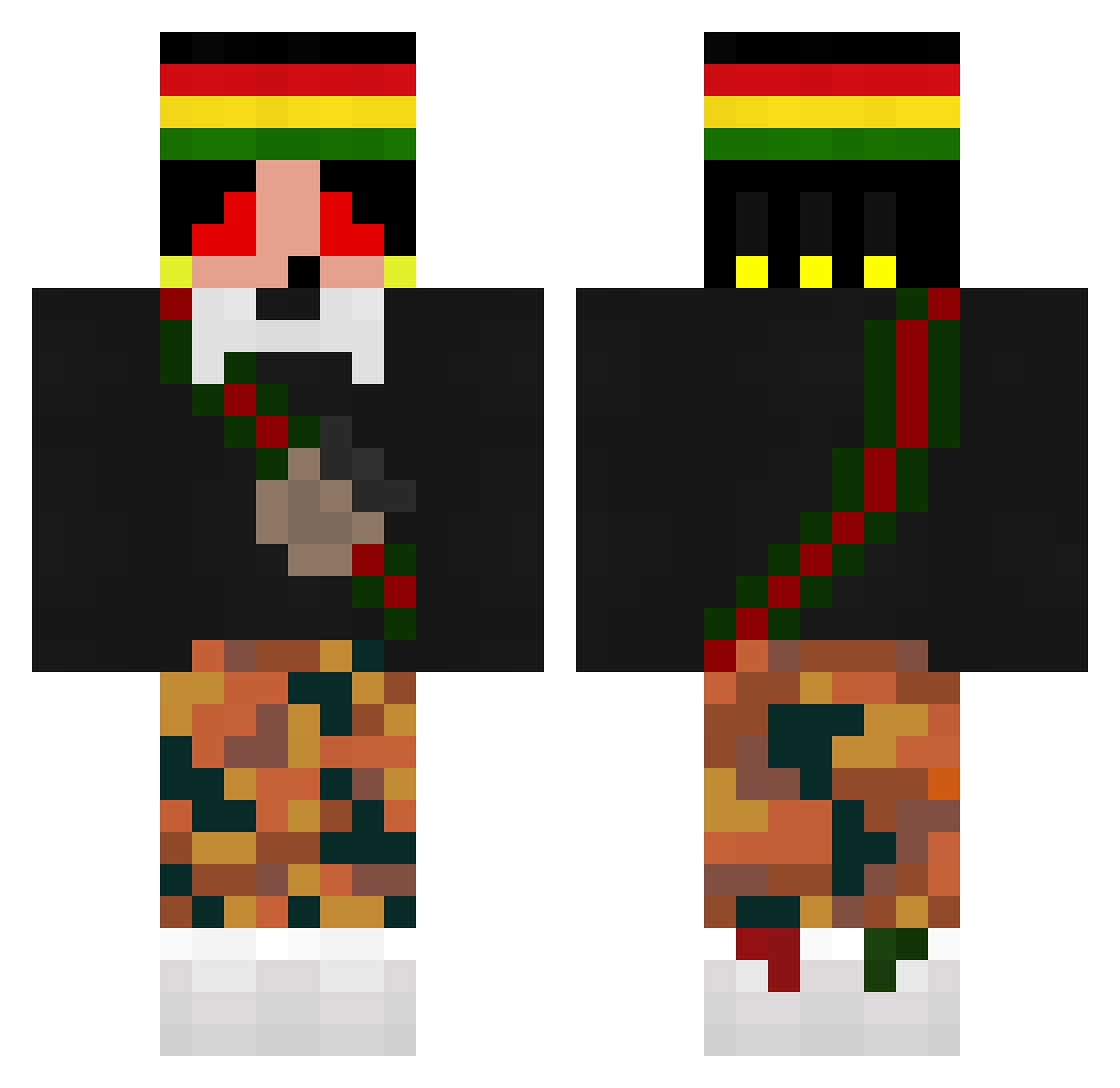 claitonrkk Minecraft skin, front and back view
