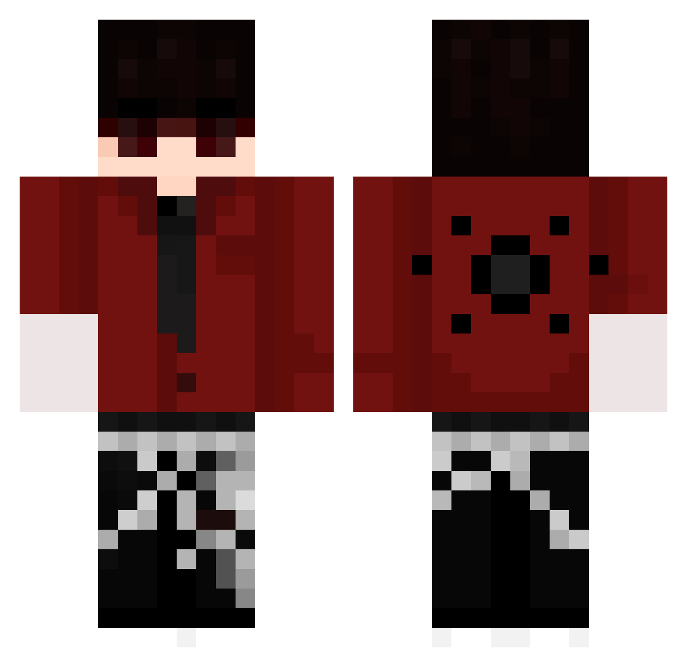 vixinbk Minecraft skin, front and back view