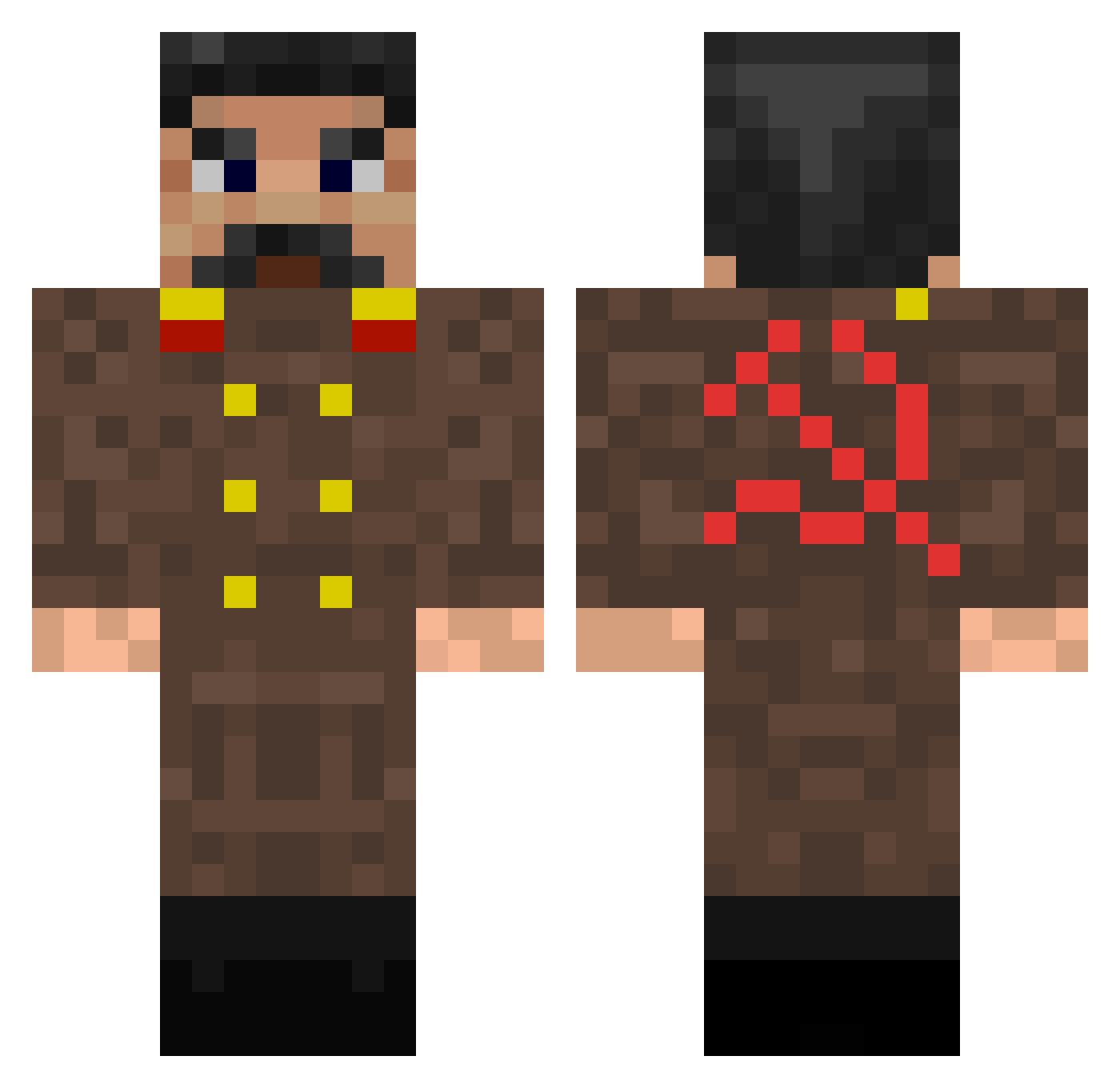 Nakki_123 Minecraft skin, front and back view