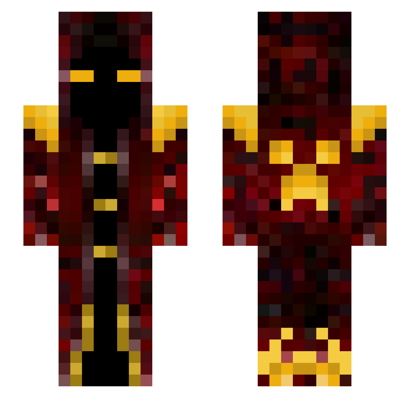 sithsloth Minecraft skin, front and back view