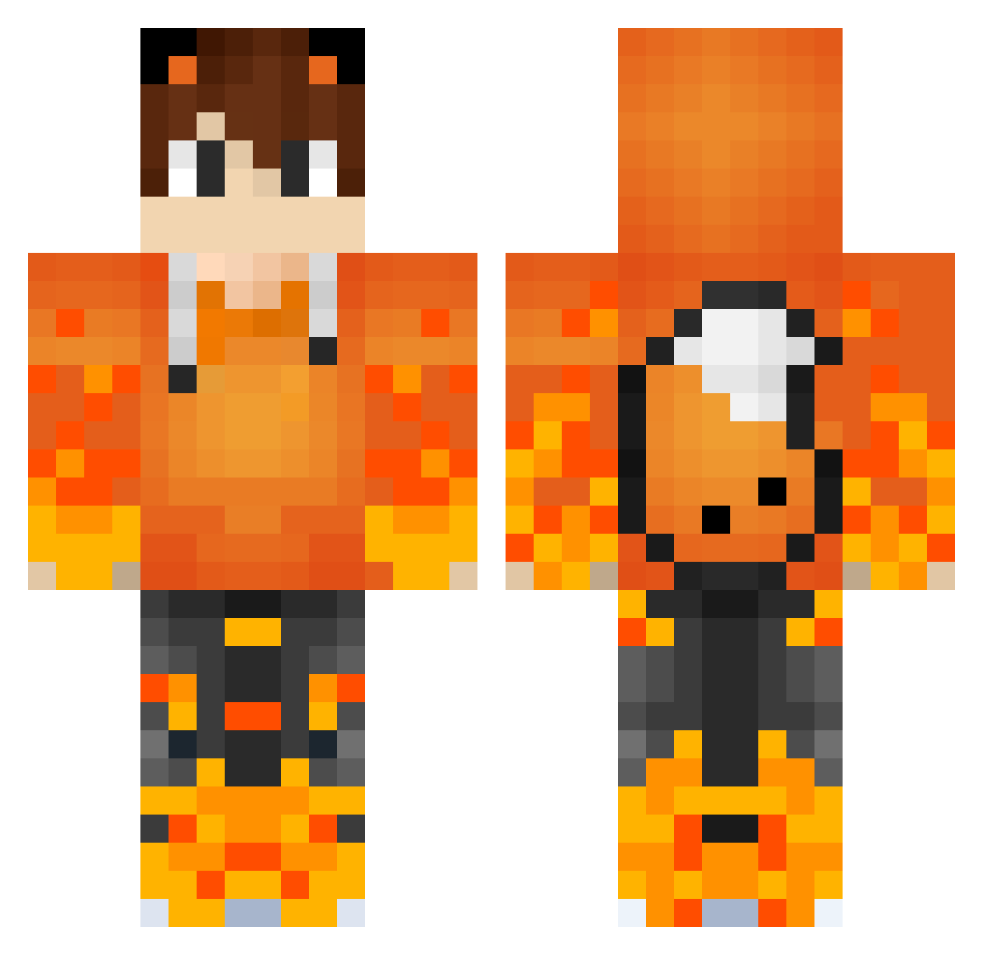 YLAGZZ Minecraft skin, front and back view