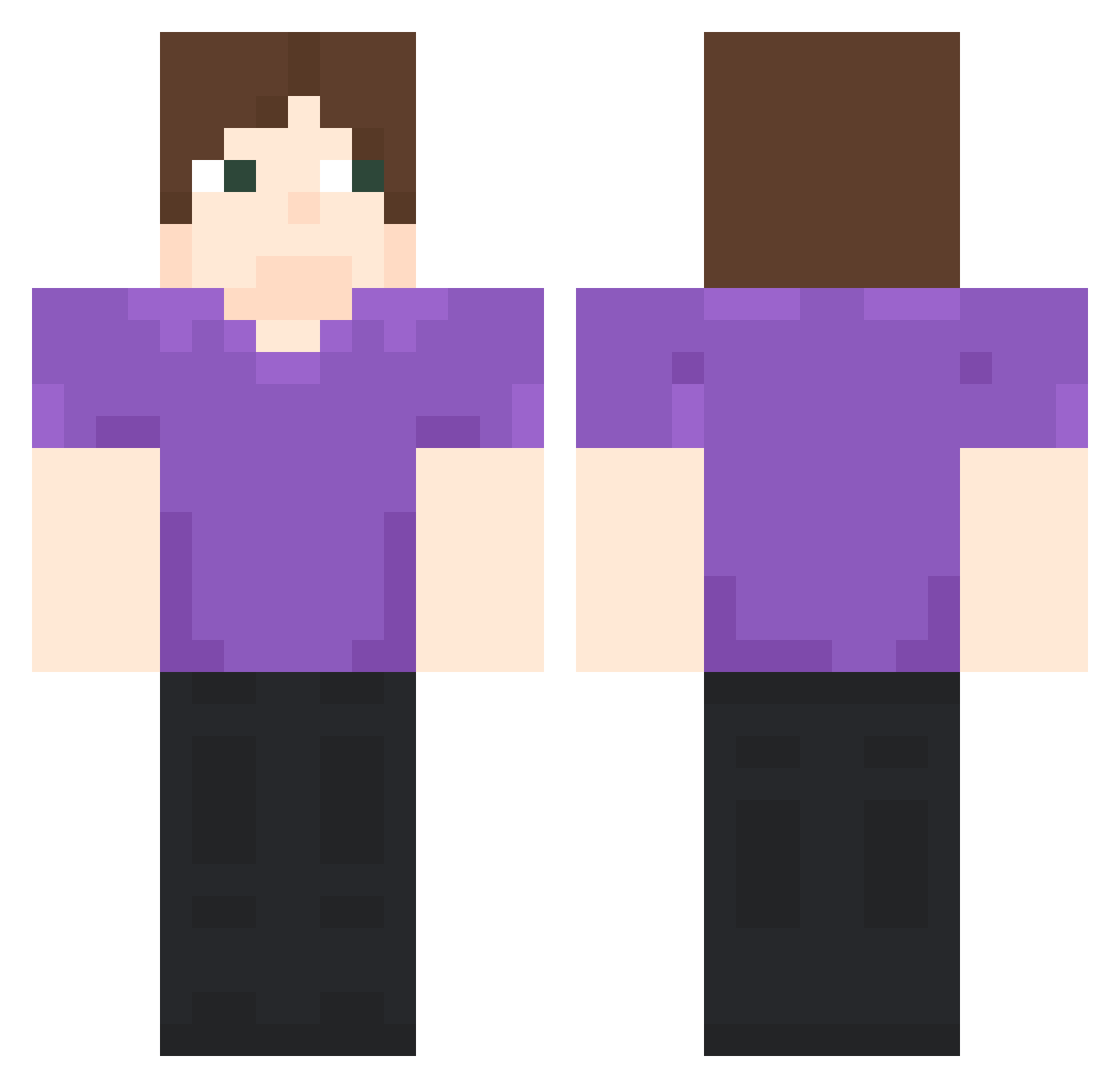 SenyaR Minecraft skin, front and back view
