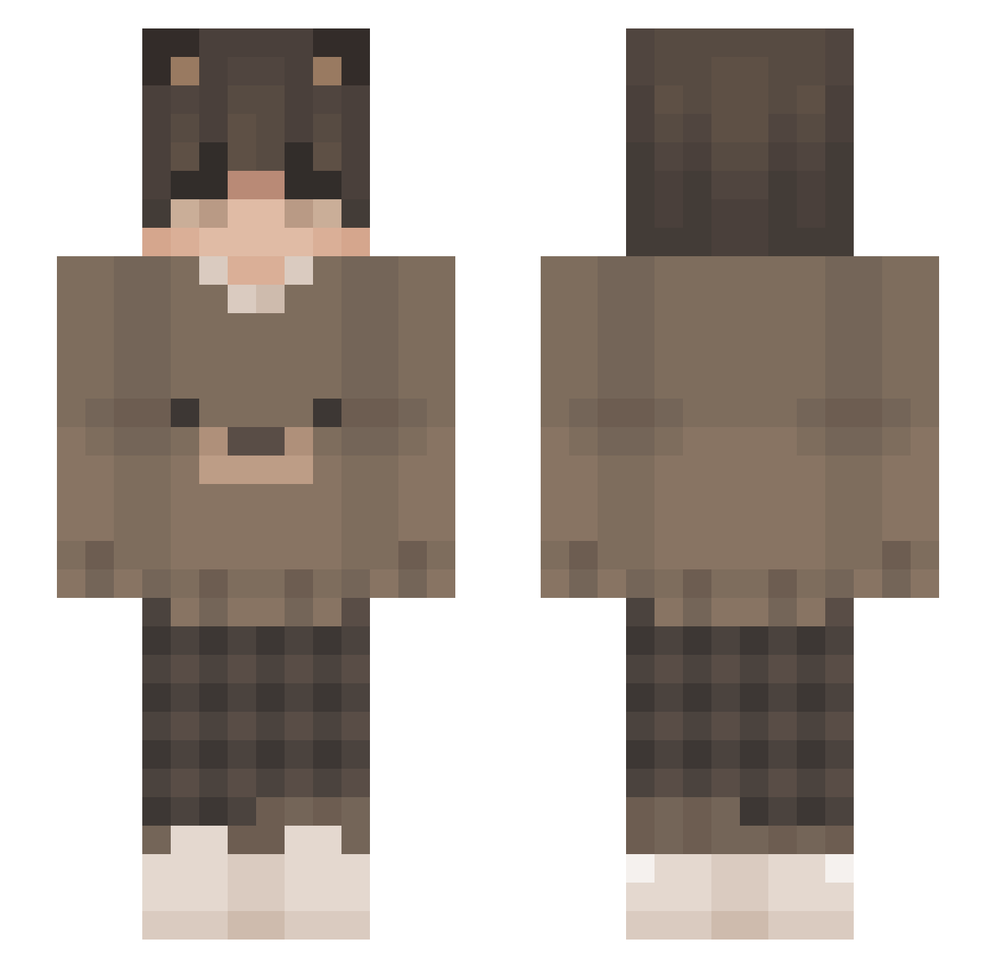 Mattyossett Minecraft skin, front and back view