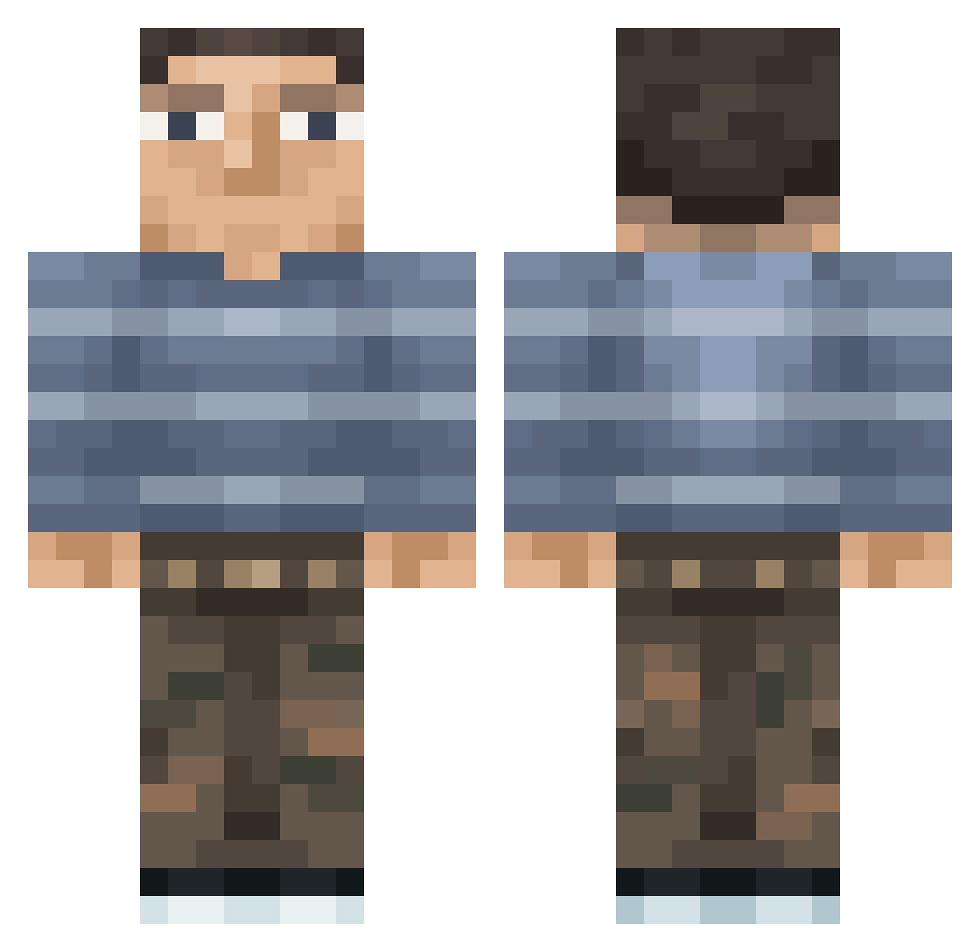 squirtaslav Minecraft skin, front and back view