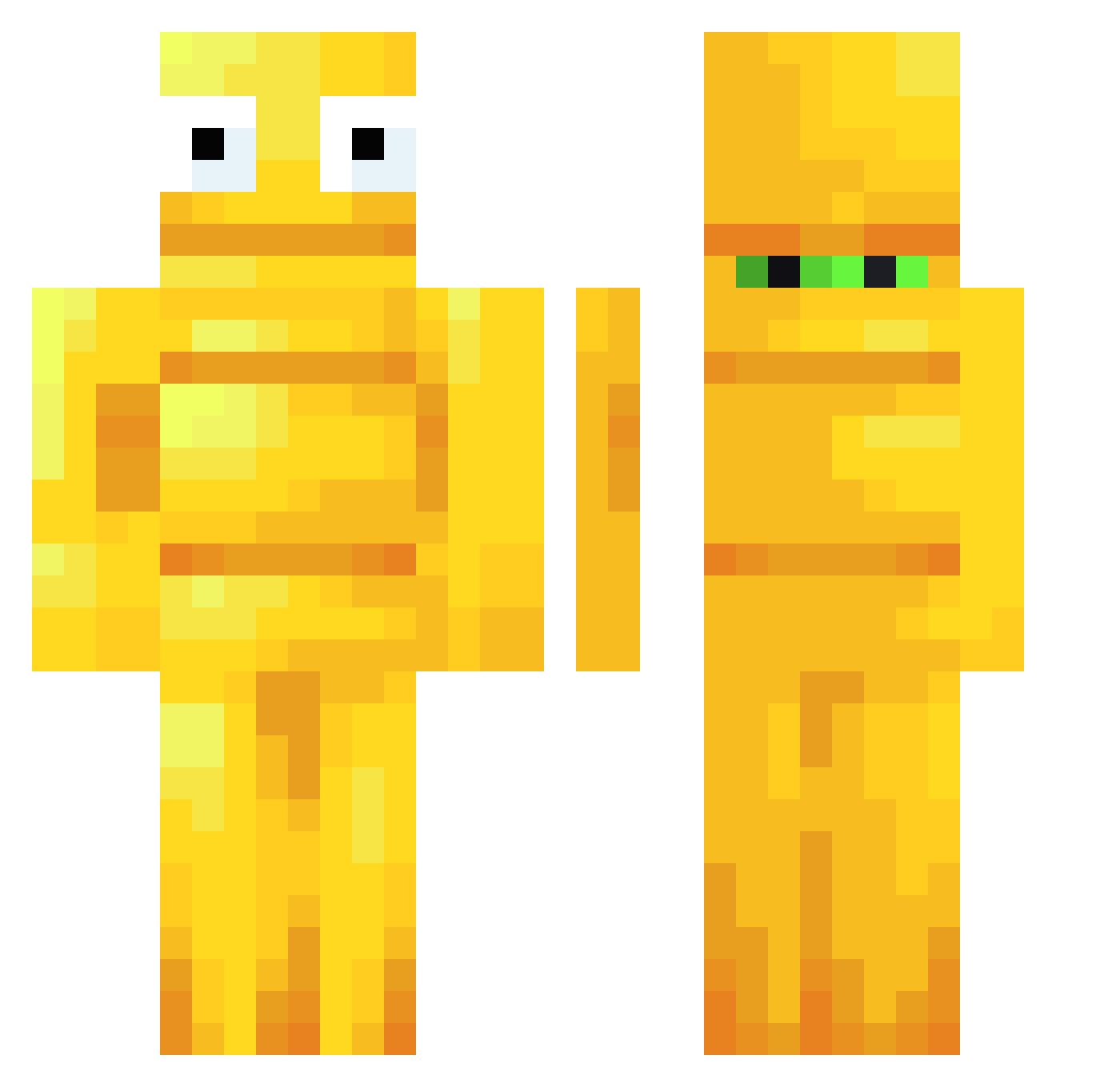 Ucha1122 Minecraft skin, front and back view
