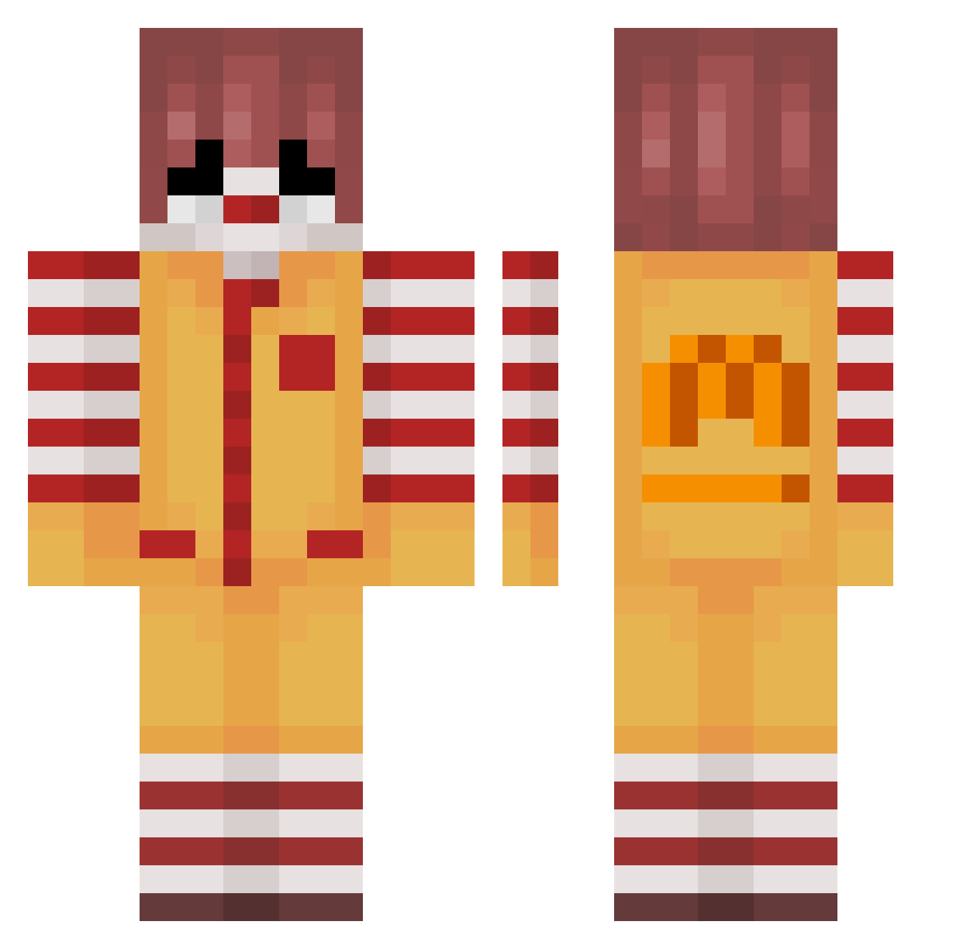 MythicalCBeast Minecraft skin, front and back view