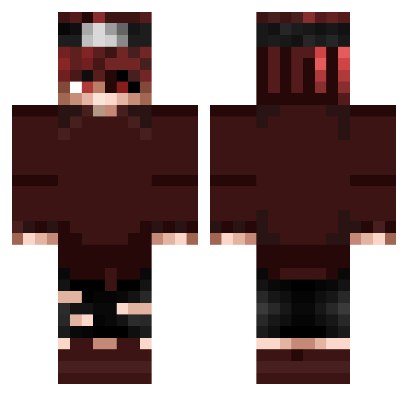 NowZzyy Minecraft skin, front and back view