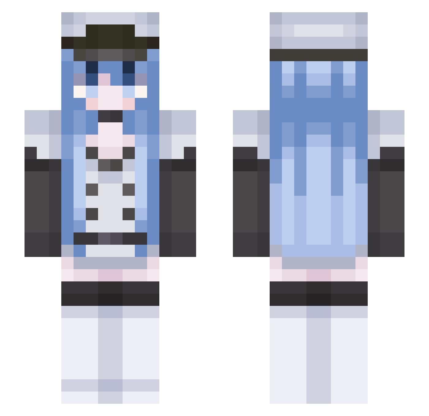 PepperKittie Minecraft skin, front and back view