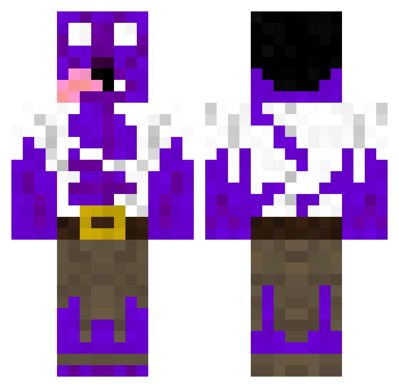 bunnie Minecraft skin, front and back view