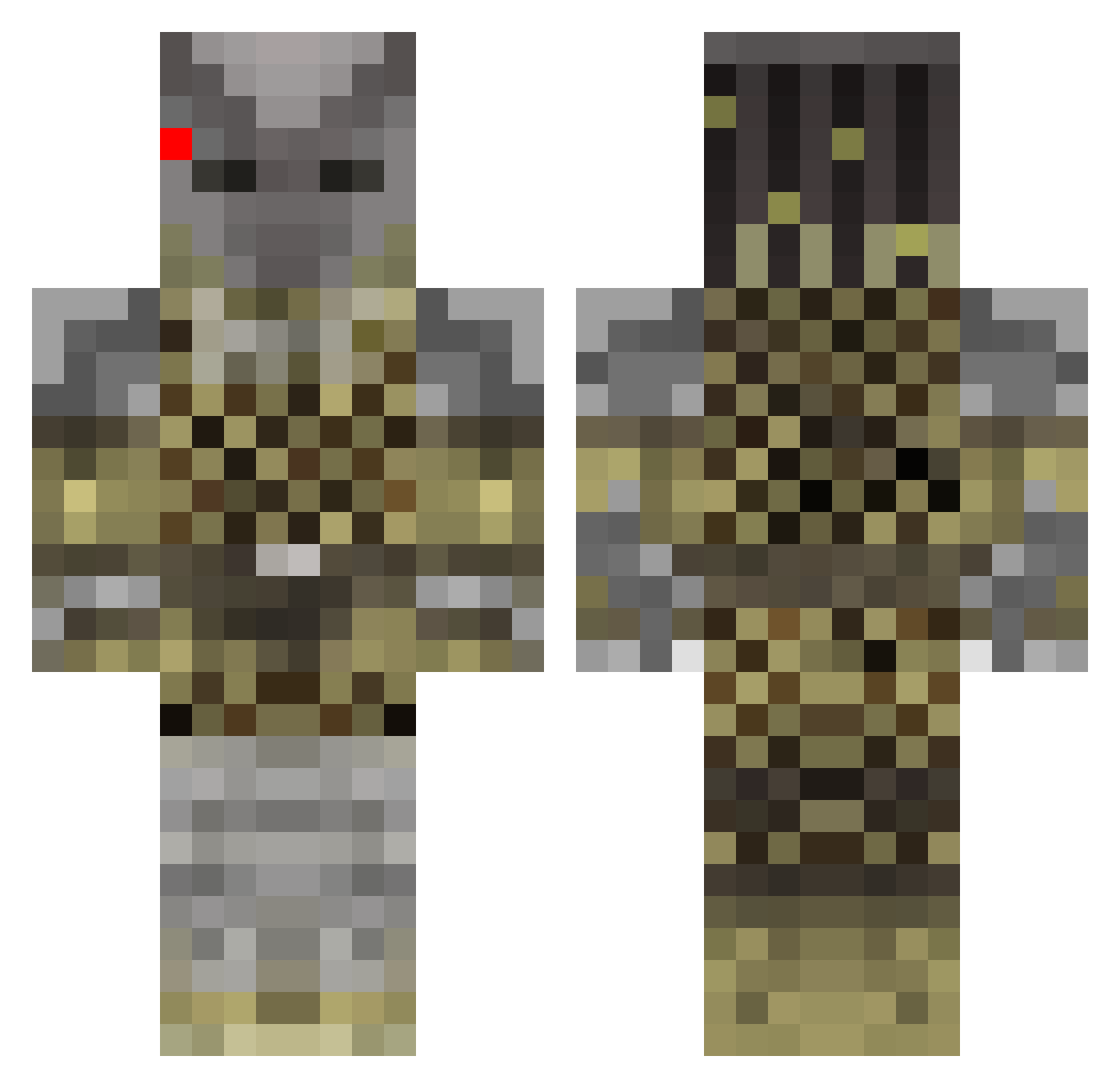 helvite Minecraft skin, front and back view