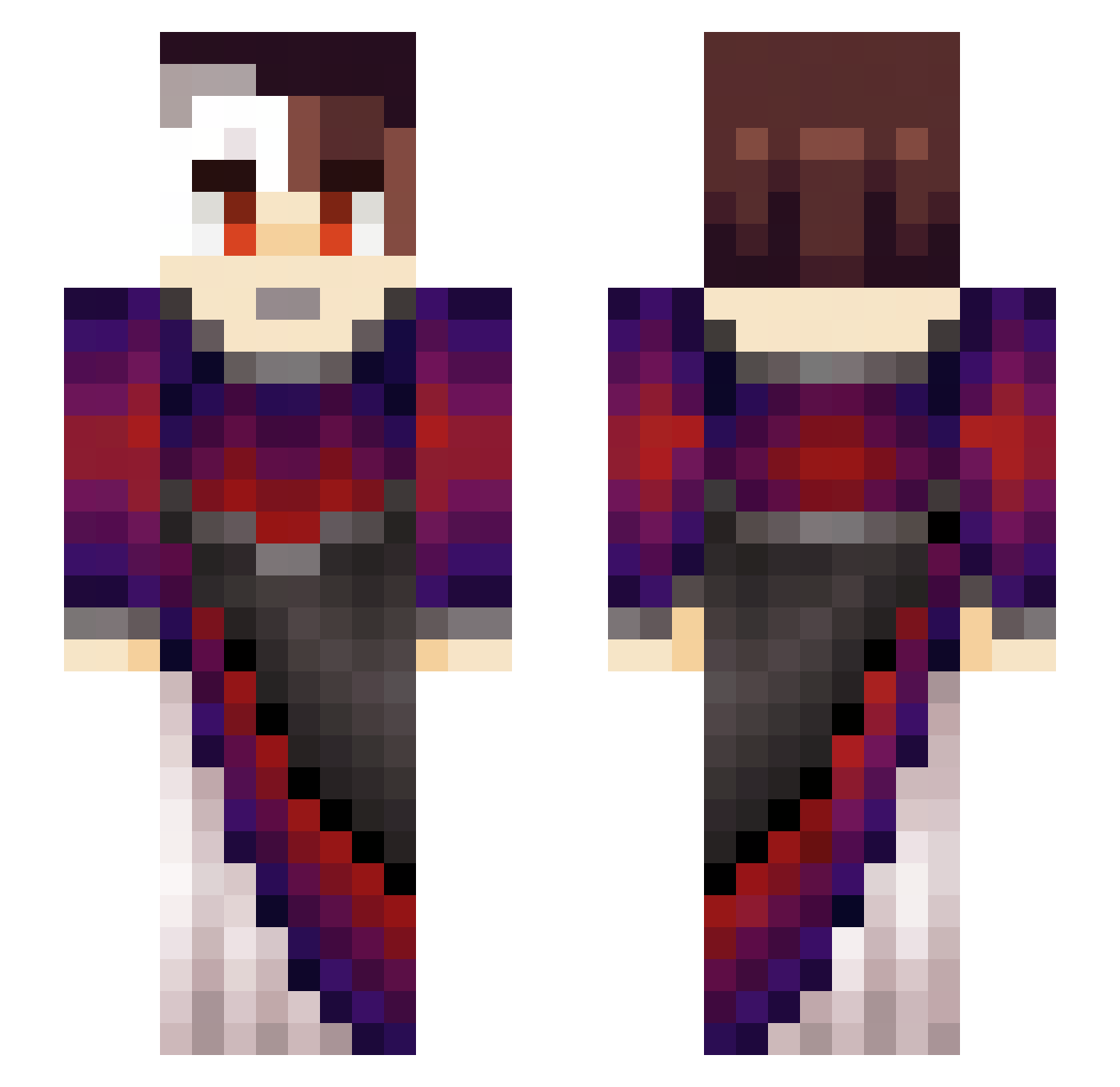 WhiskeyWeaver Minecraft skin, front and back view