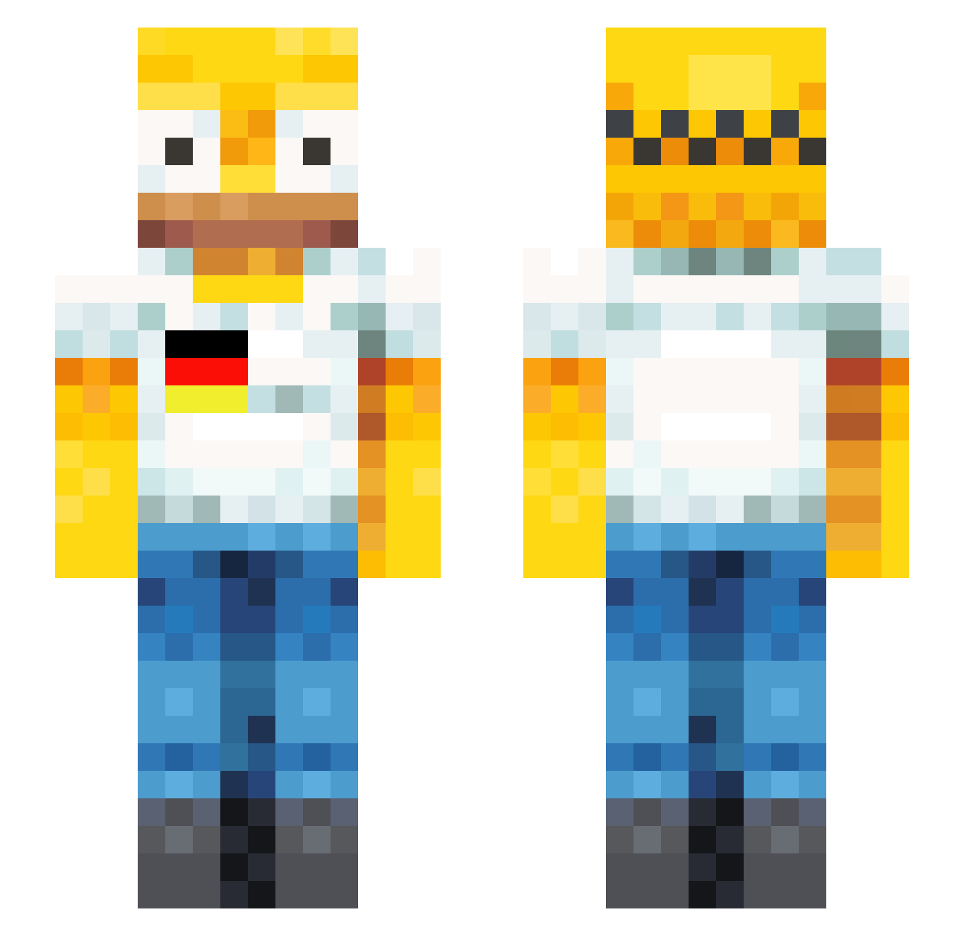 8hlsr Minecraft skin, front and back view