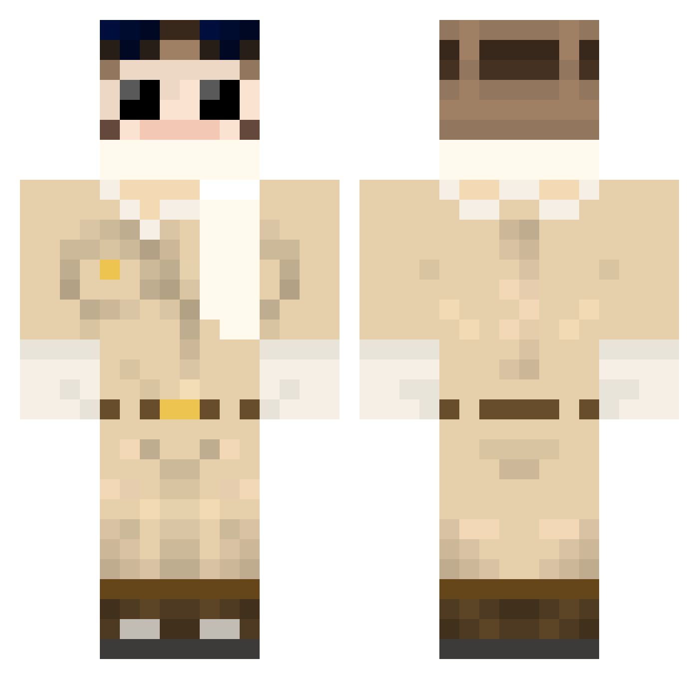TomNookLoanShark Minecraft skin, front and back view