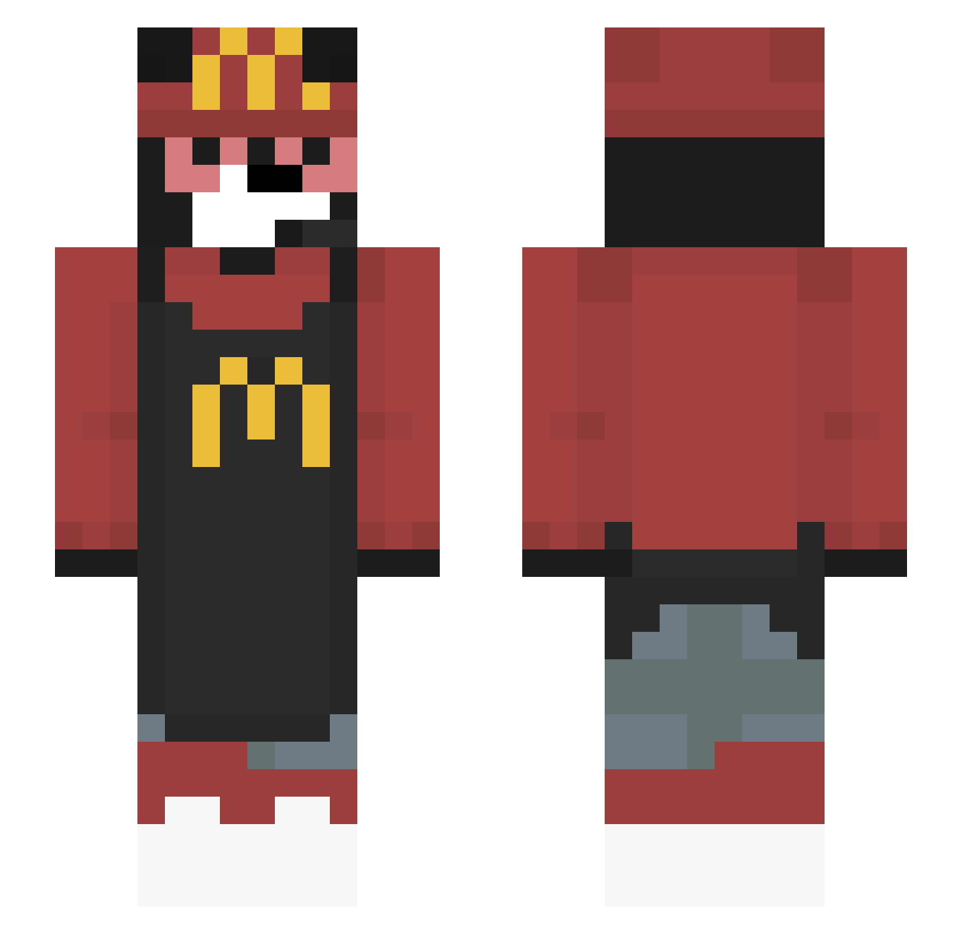 Zuuthari Minecraft skin, front and back view