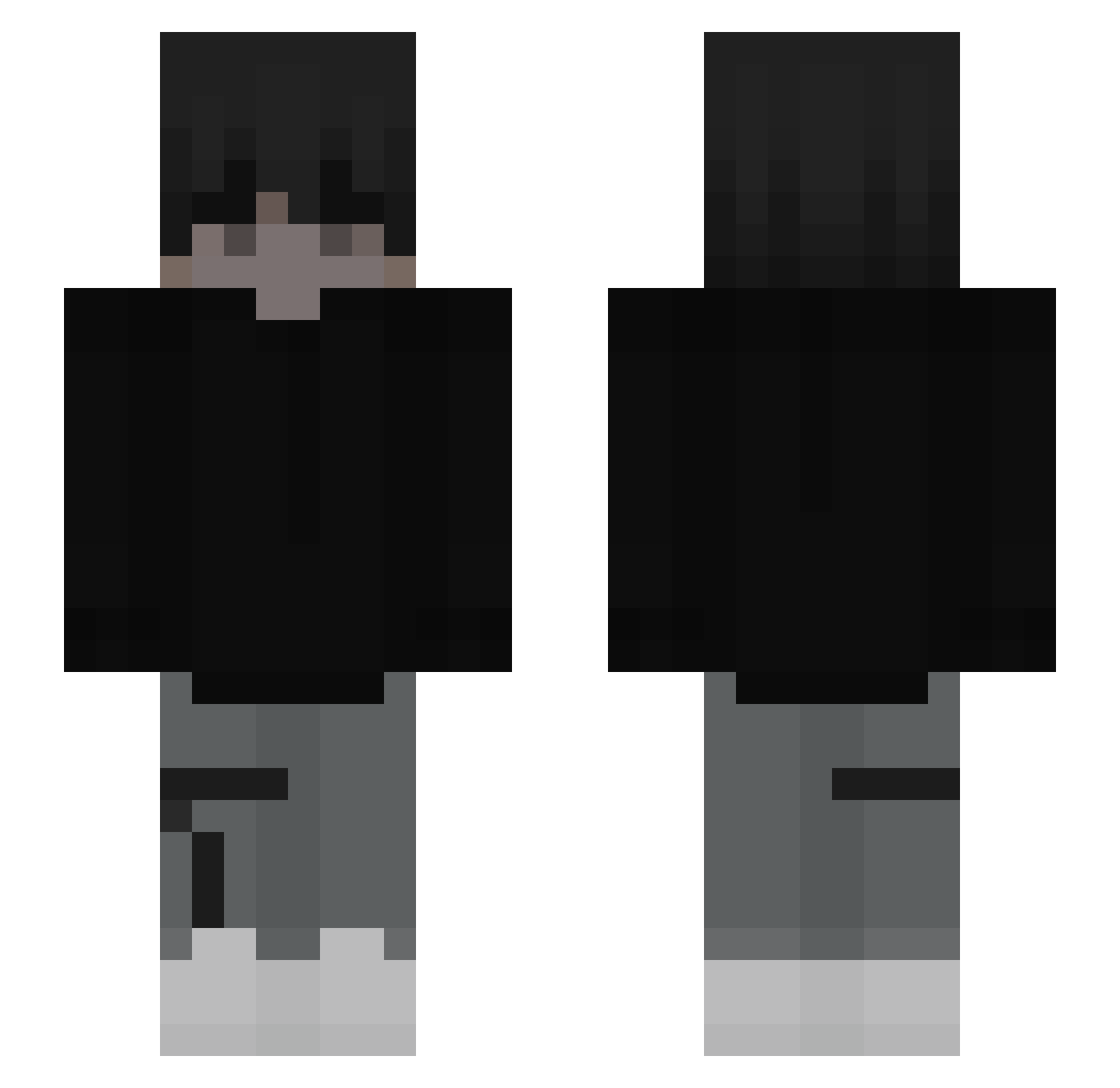 zViserion Minecraft skin, front and back view