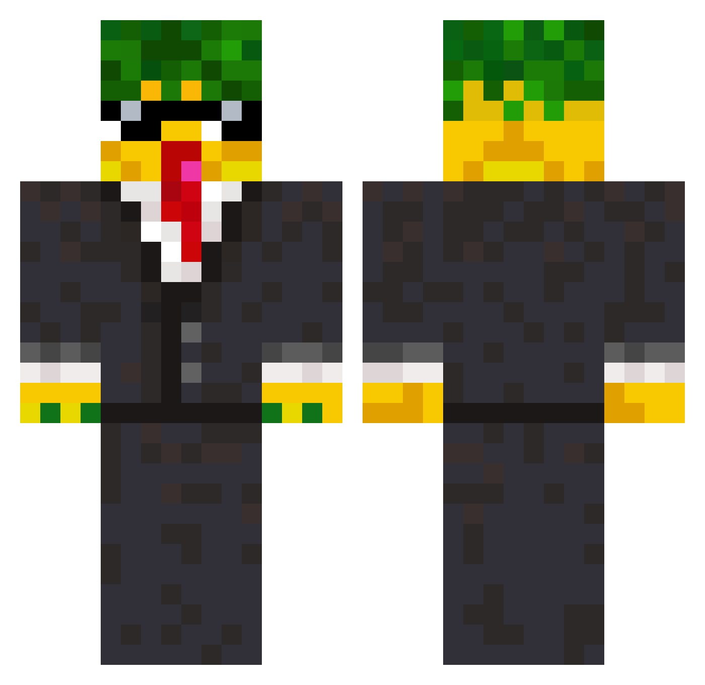 OkayCaramann Minecraft skin, front and back view