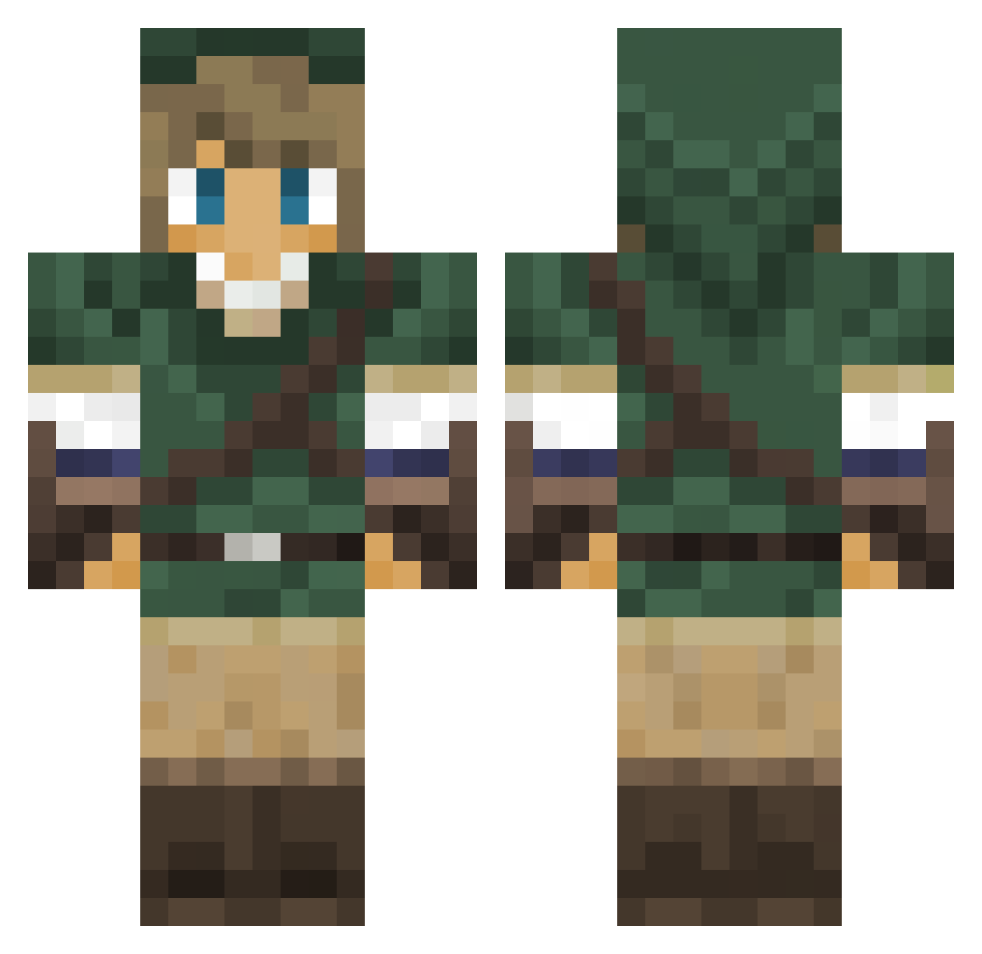 Nintenmastr Minecraft skin, front and back view