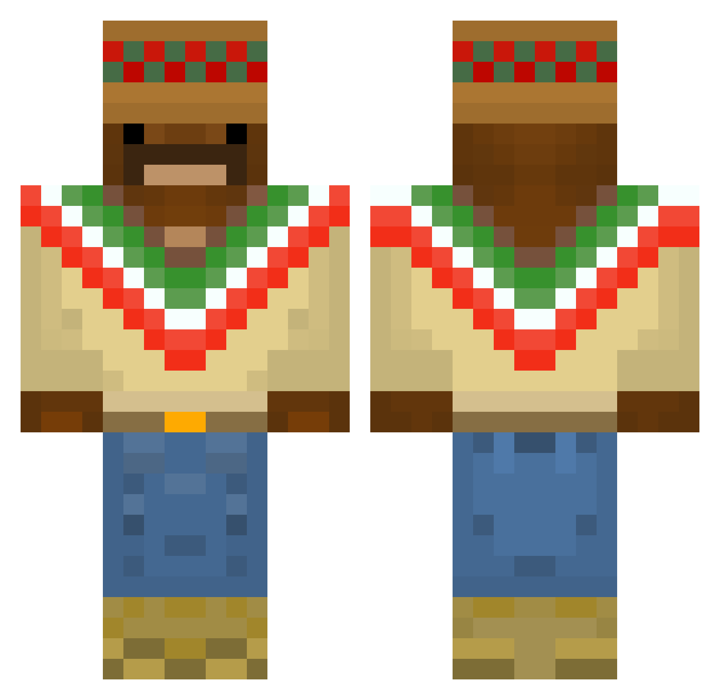 TheLonerBot Minecraft skin, front and back view