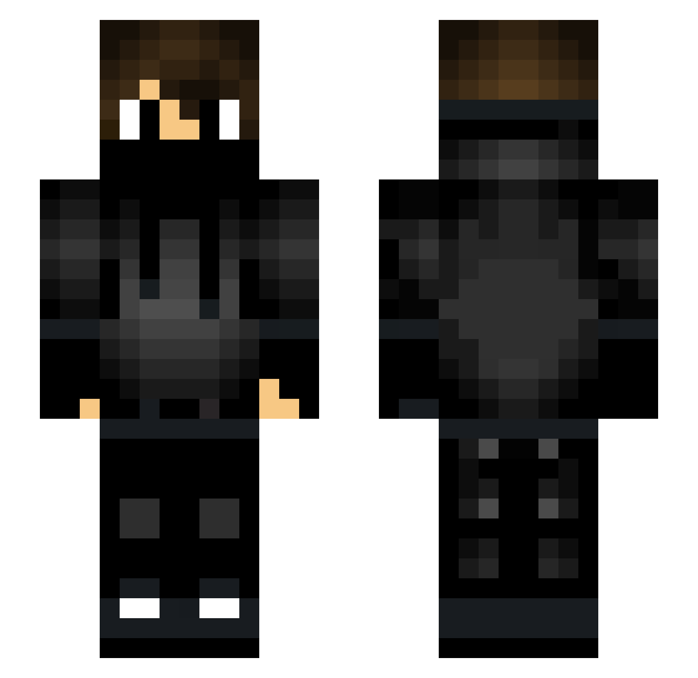 rK1K1 Minecraft skin, front and back view