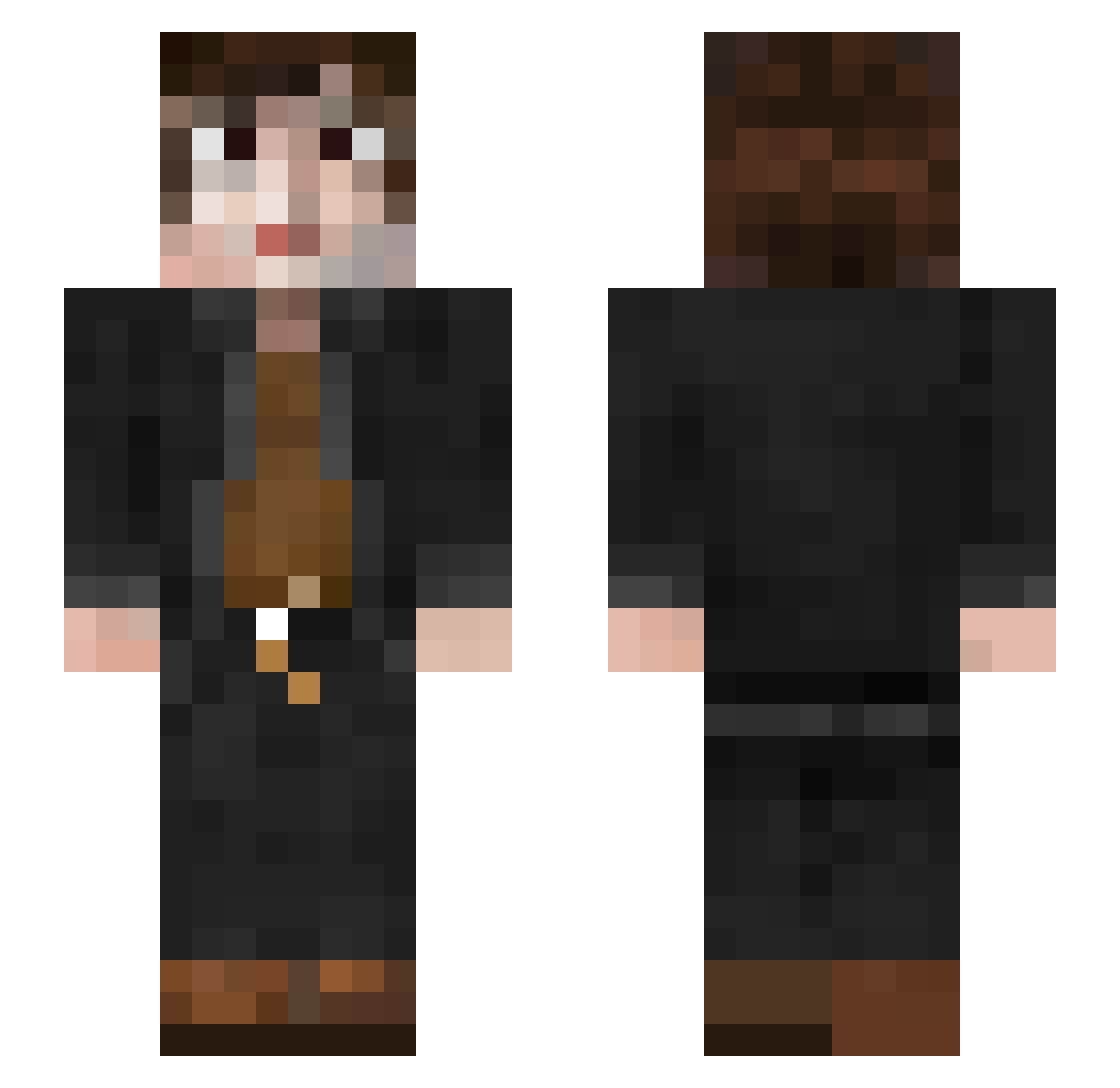 Trentwt Minecraft skin, front and back view