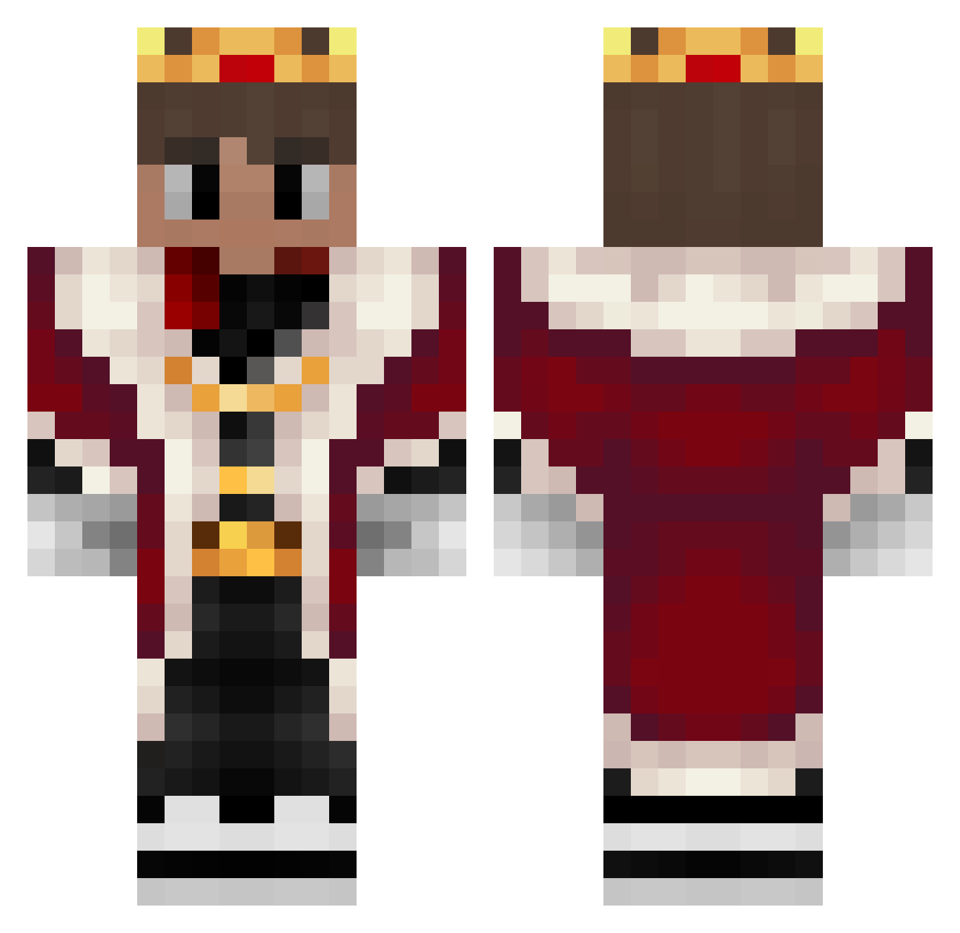 brrruv Minecraft skin, front and back view