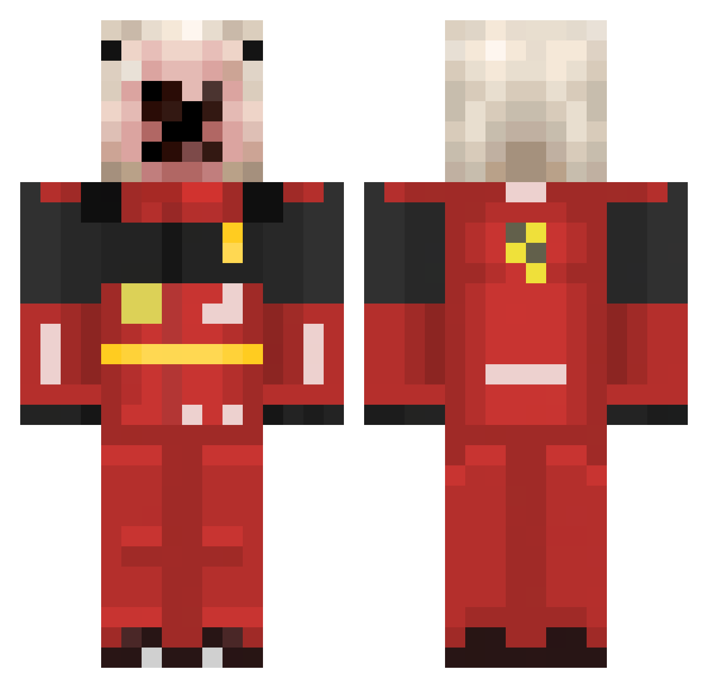 HotBoxedLada Minecraft skin, front and back view