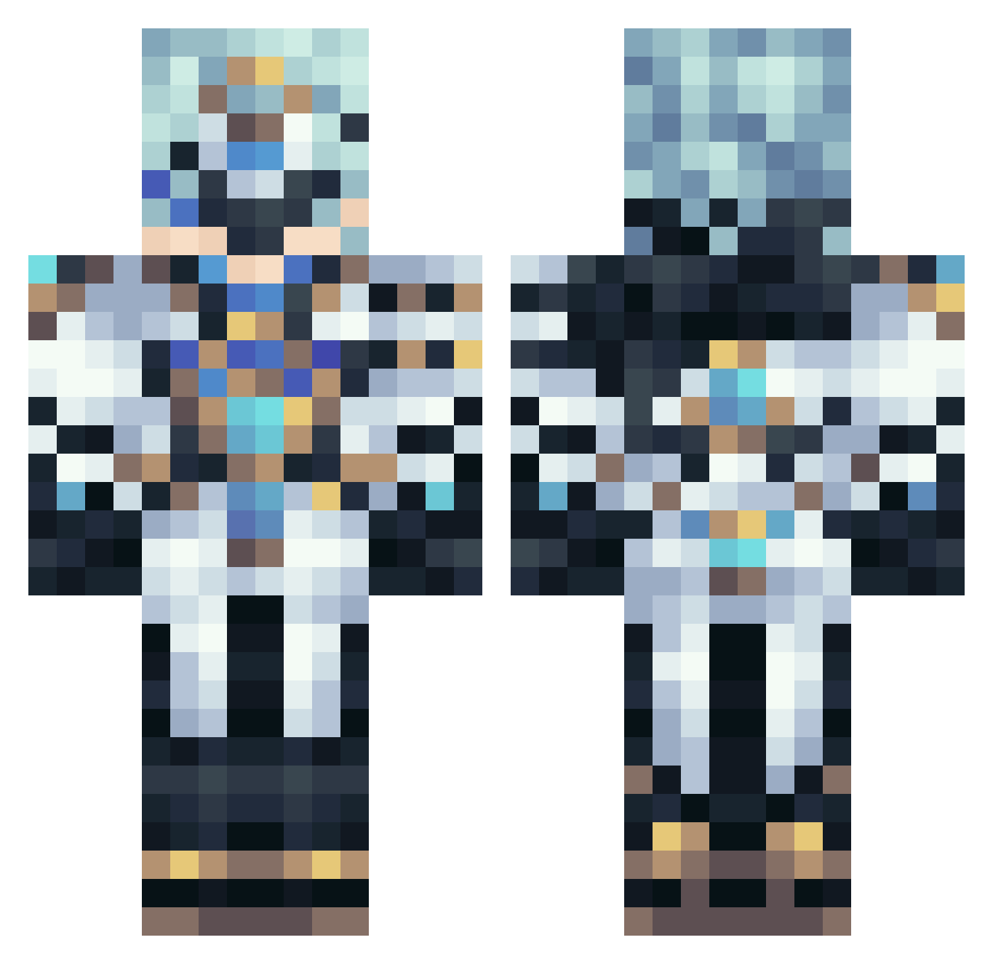 Initi00 Minecraft skin, front and back view