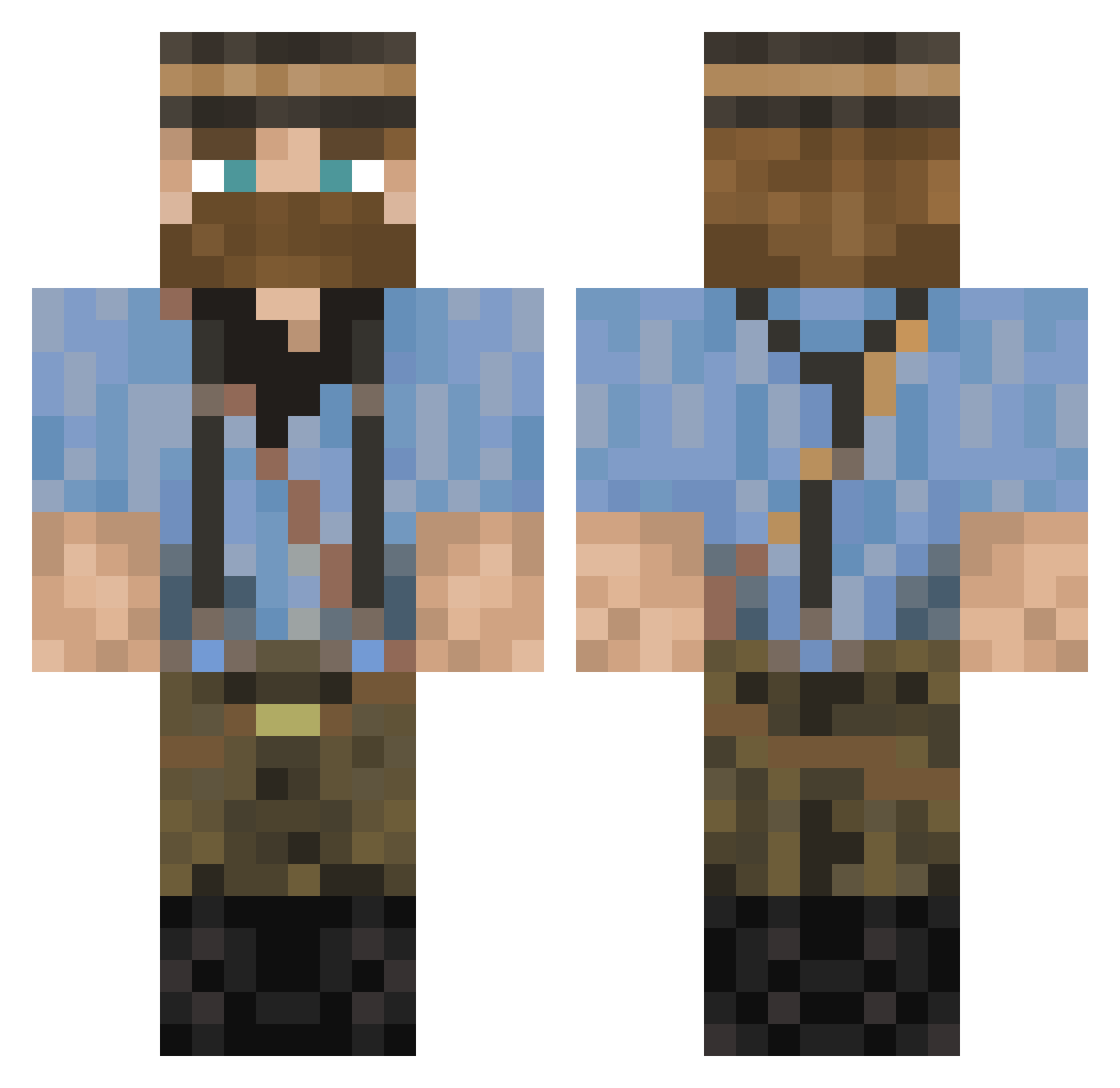 Zaenix Minecraft skin, front and back view