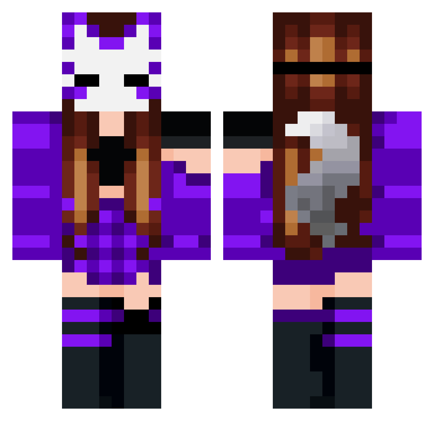 _Kittsu Minecraft skin, front and back view