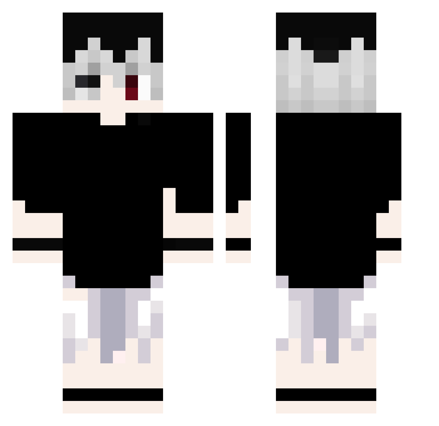 Runkuttaja13 Minecraft skin, front and back view