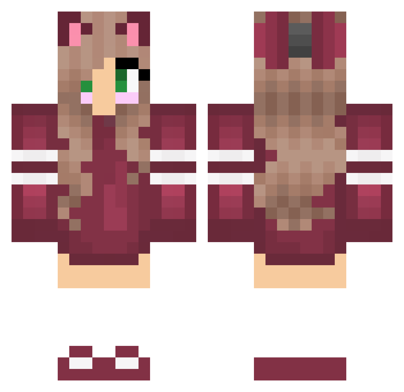 TheOldBorrdeaux Minecraft skin, front and back view