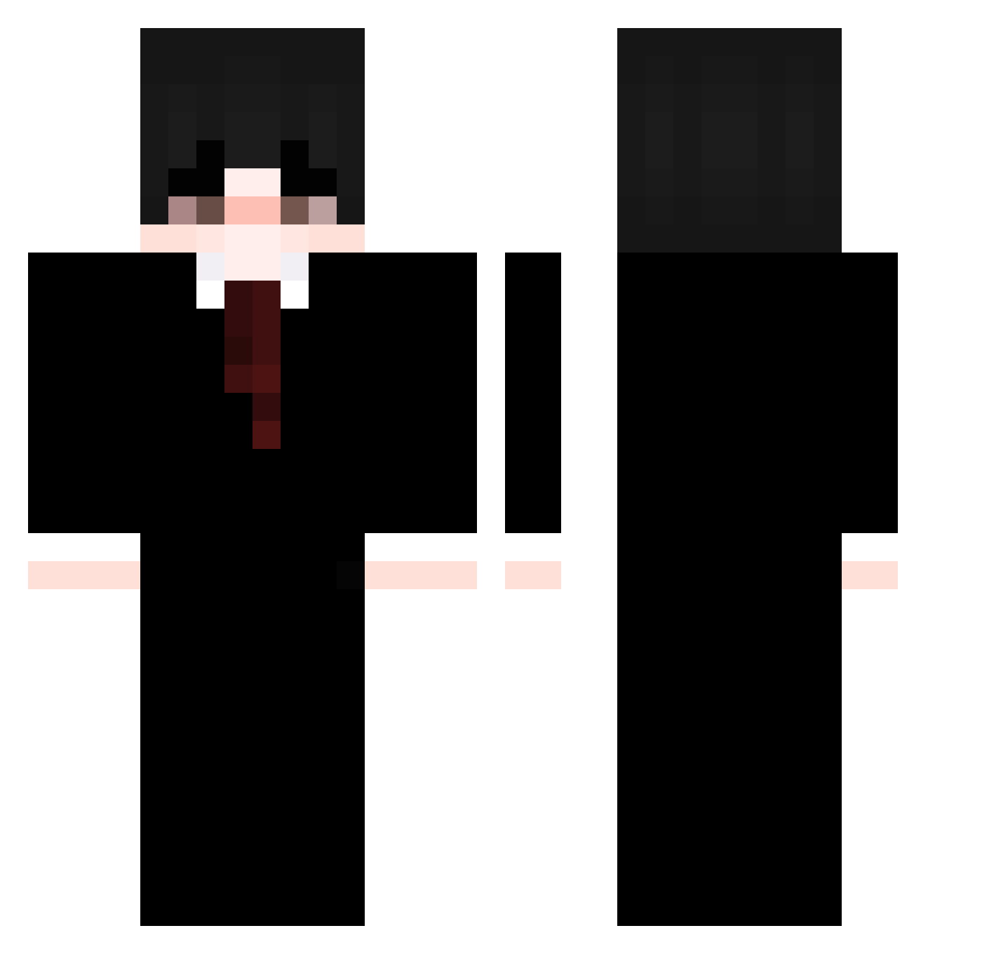 qFila Minecraft skin, front and back view