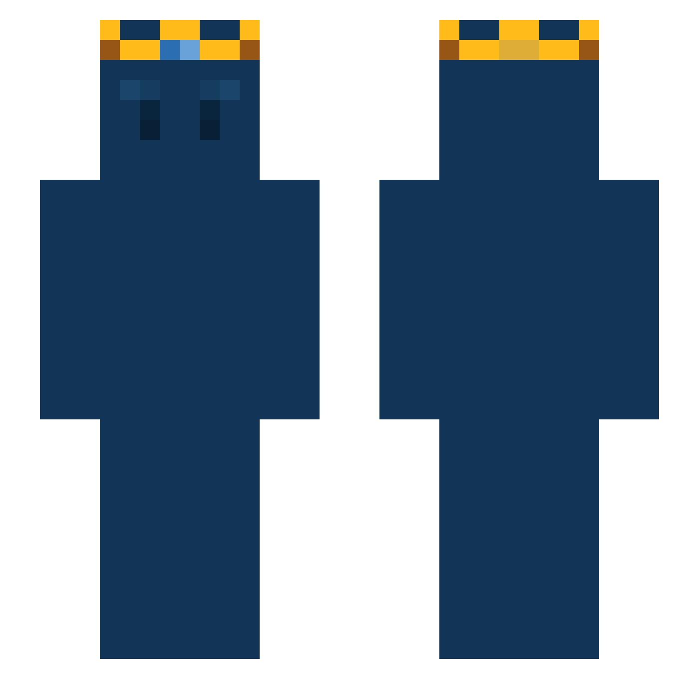 RqccaYT Minecraft skin, front and back view
